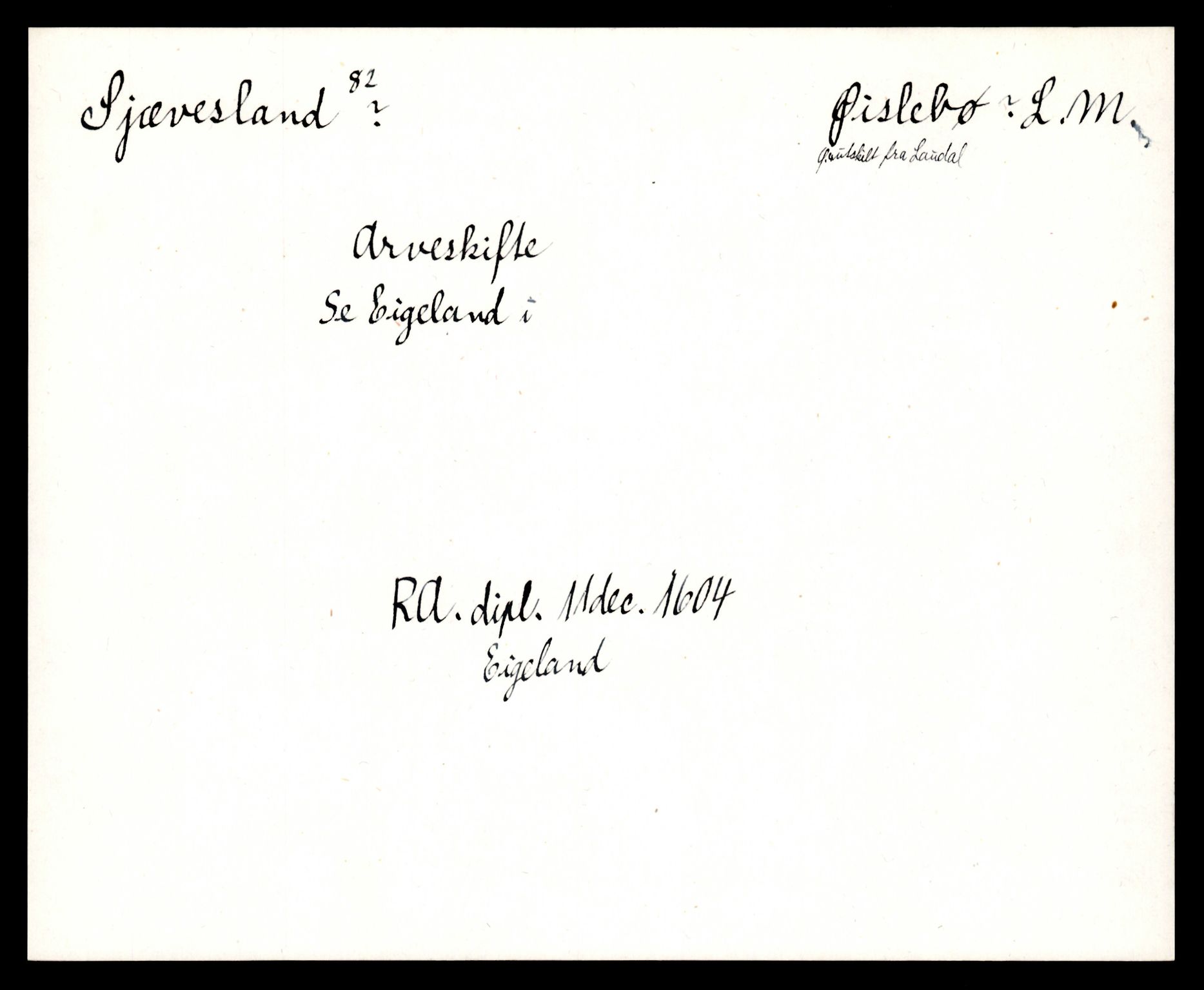 Riksarkivets diplomsamling, AV/RA-EA-5965/F35/F35e/L0025: Registreringssedler Vest-Agder 1, 1400-1700, p. 247