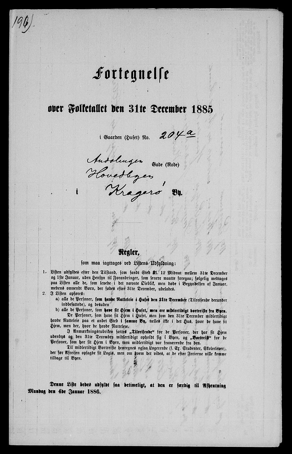 SAKO, 1885 census for 0801 Kragerø, 1885, p. 1421