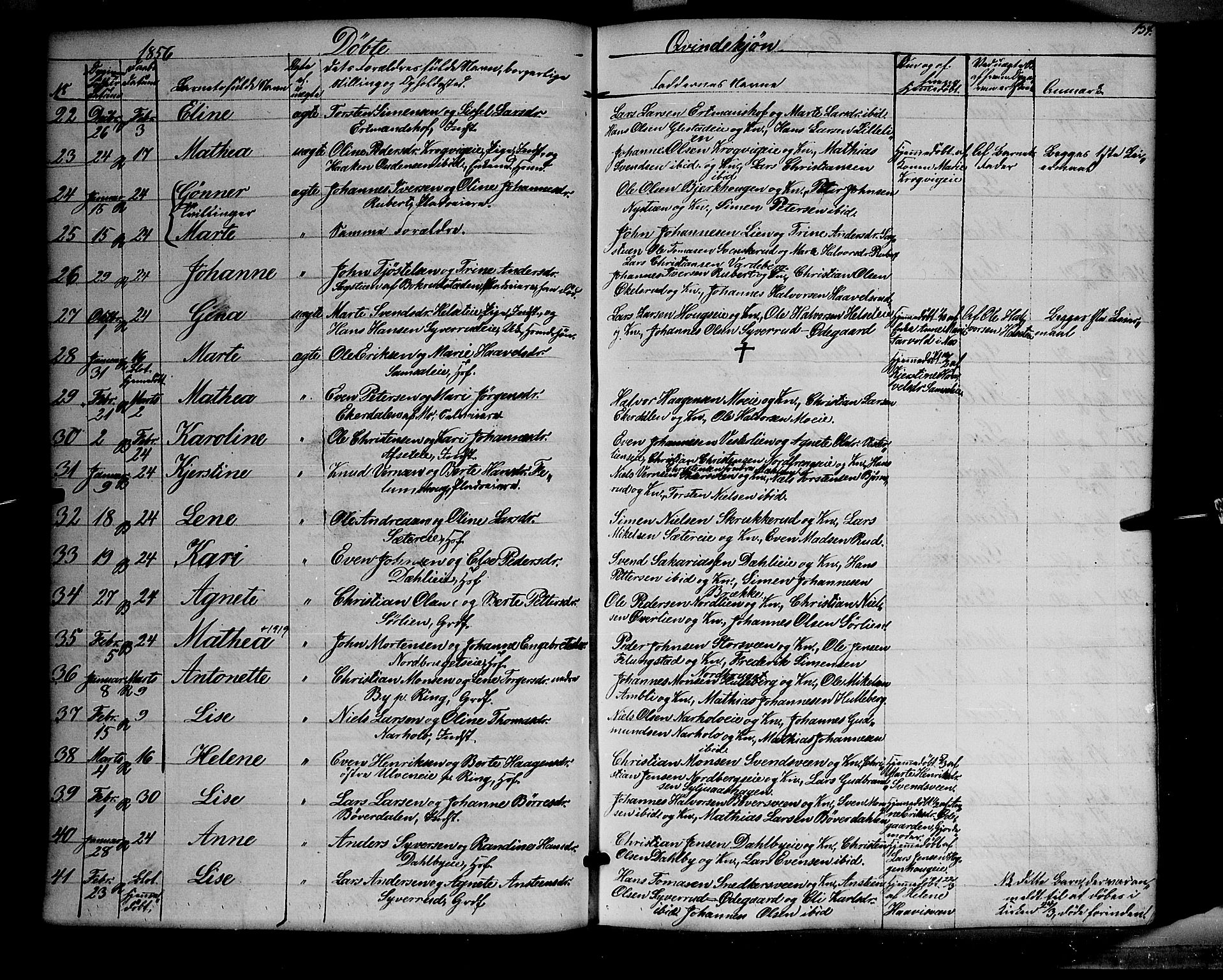 Ringsaker prestekontor, SAH/PREST-014/K/Ka/L0009: Parish register (official) no. 9, 1850-1860, p. 134