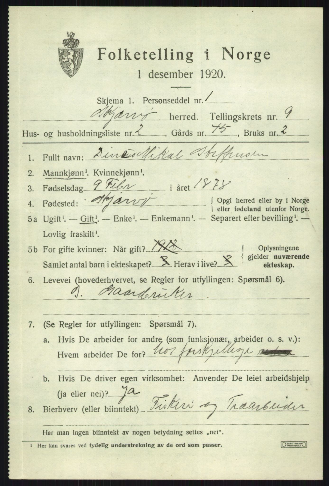 SATØ, 1920 census for Skjervøy, 1920, p. 5123