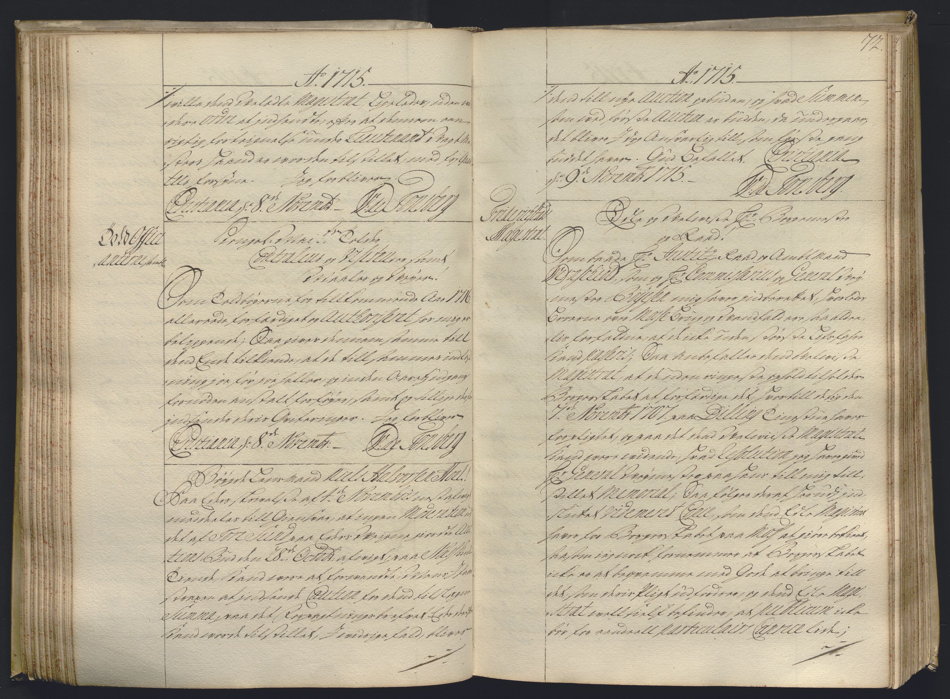 Kristiania stiftamt, AV/SAO-A-10386/B/Ba/L0004: Kopibok, 1715-1717, p. 71b-72a