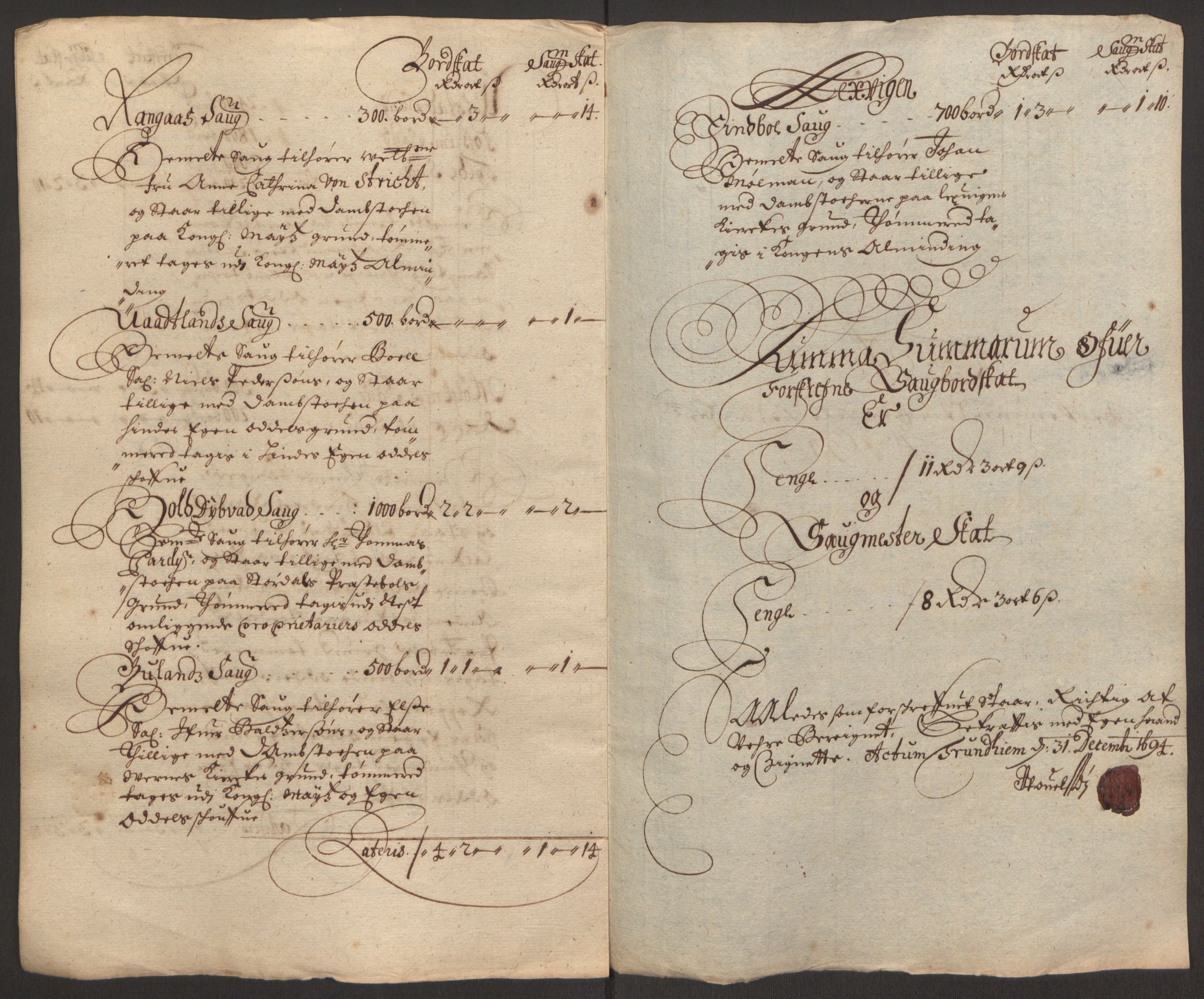Rentekammeret inntil 1814, Reviderte regnskaper, Fogderegnskap, RA/EA-4092/R62/L4186: Fogderegnskap Stjørdal og Verdal, 1693-1694, p. 235