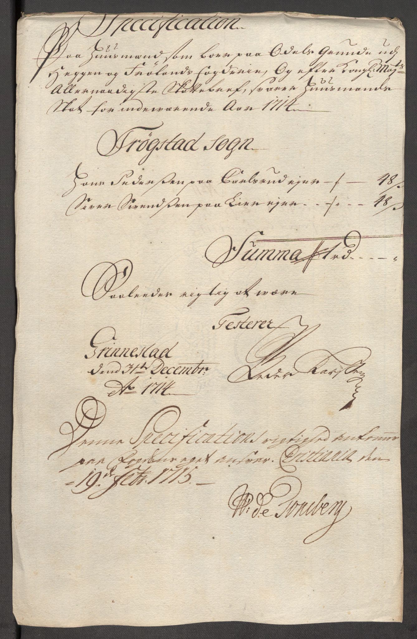 Rentekammeret inntil 1814, Reviderte regnskaper, Fogderegnskap, AV/RA-EA-4092/R07/L0308: Fogderegnskap Rakkestad, Heggen og Frøland, 1714, p. 242