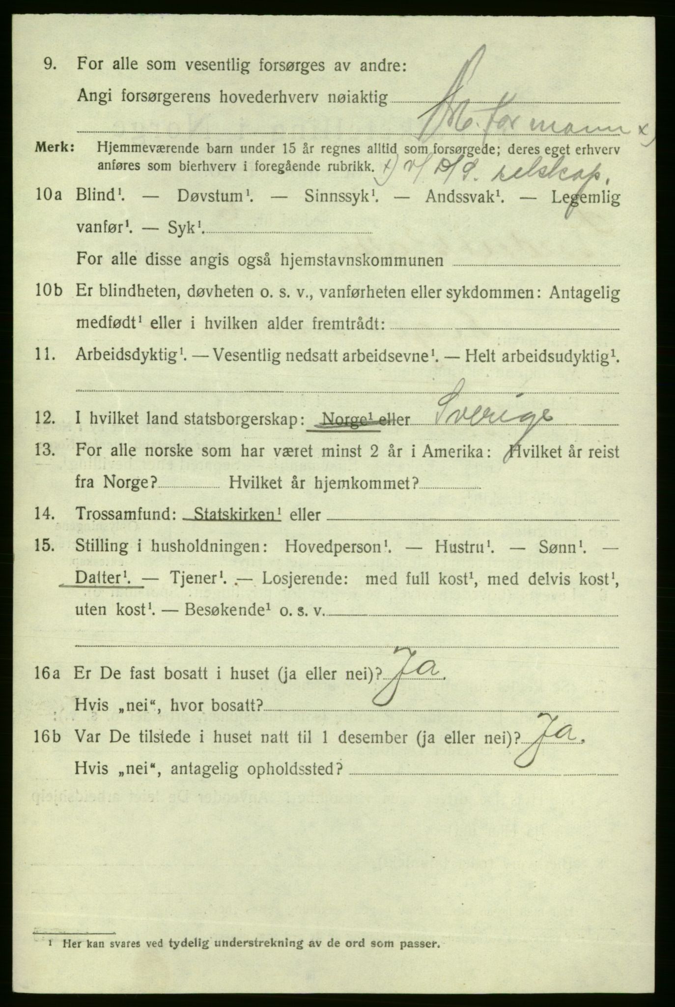 SAO, 1920 census for Fredrikshald, 1920, p. 9633