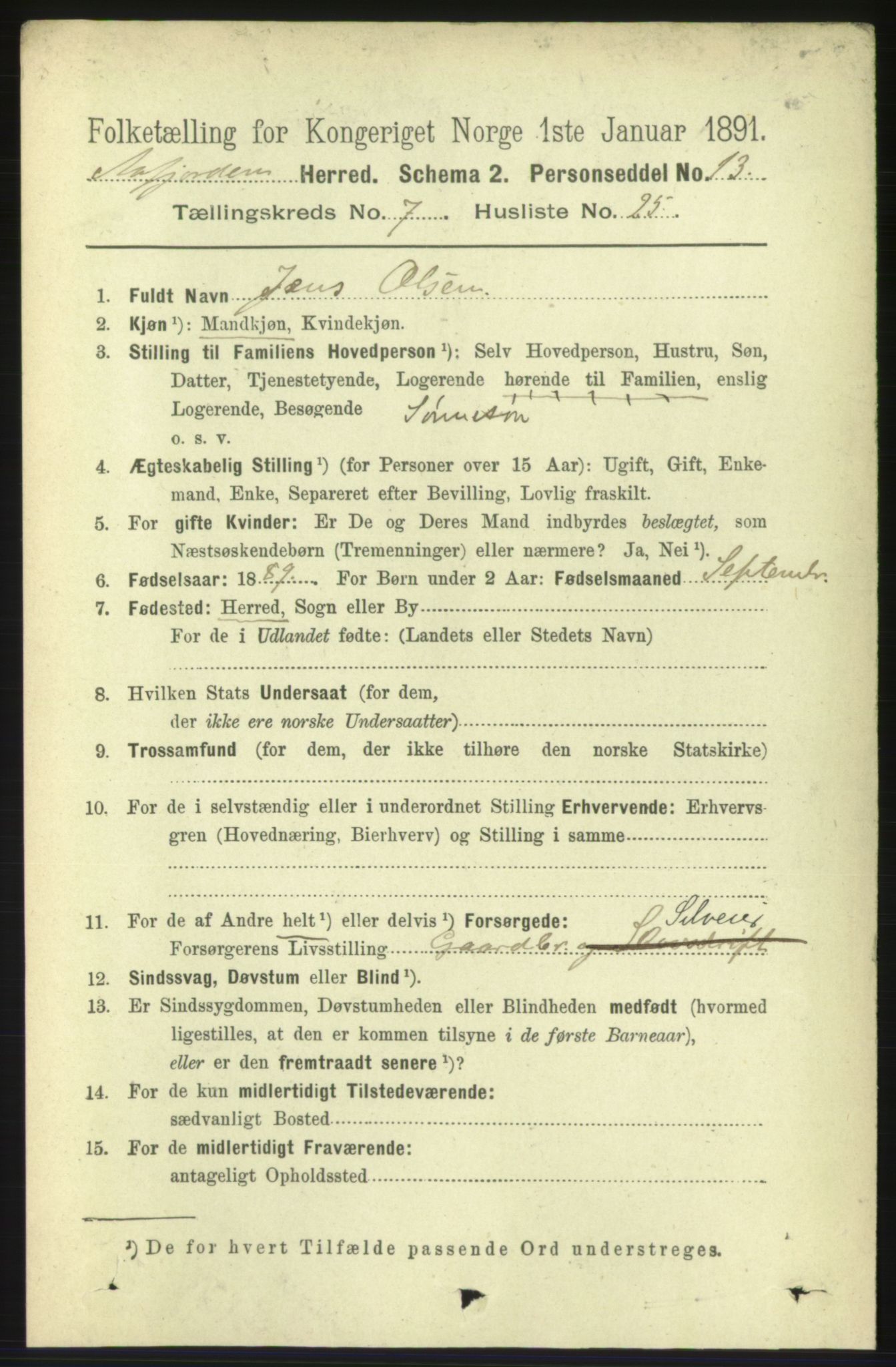 RA, 1891 census for 1630 Åfjord, 1891, p. 1923