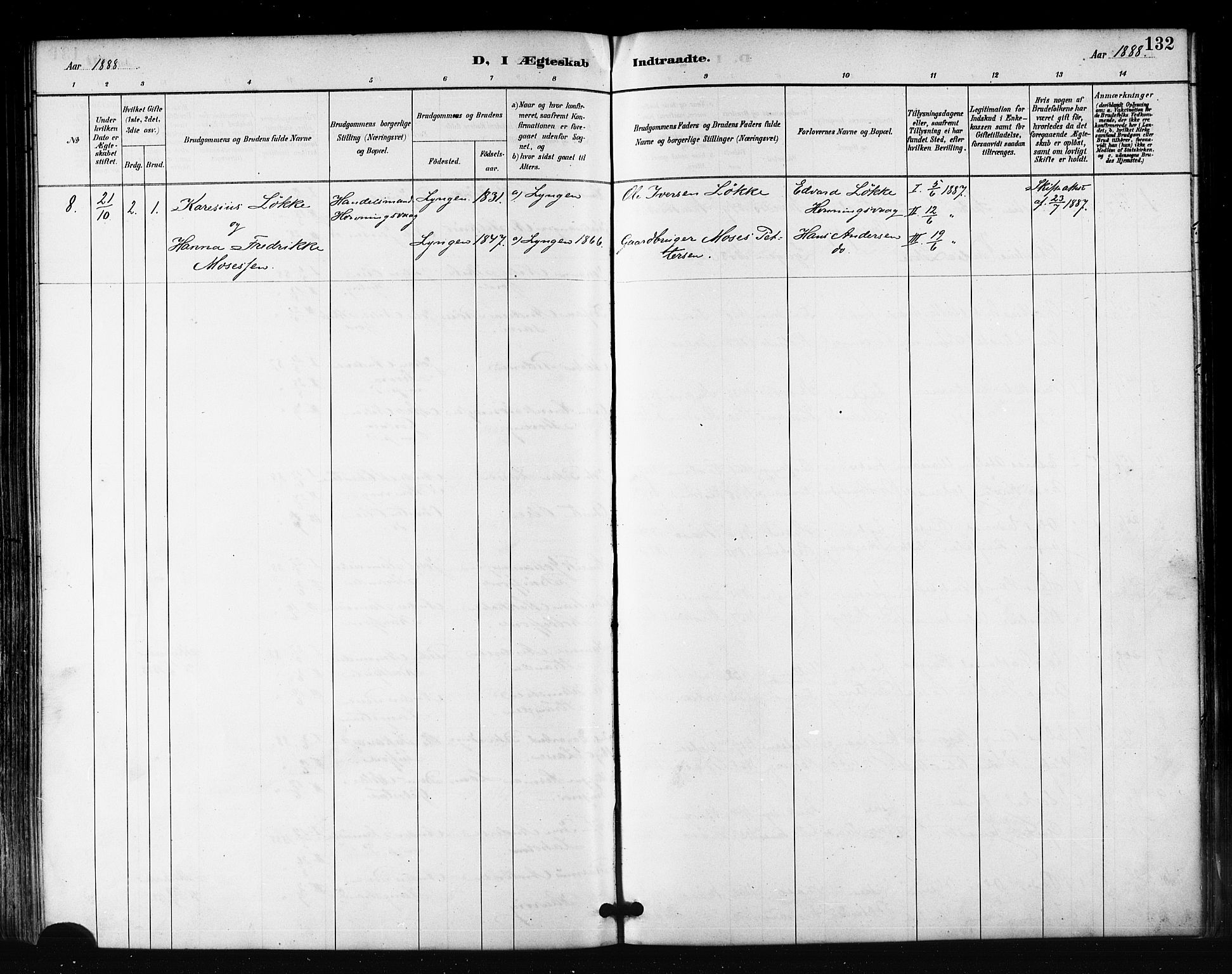 Måsøy sokneprestkontor, AV/SATØ-S-1348/H/Ha/L0007kirke: Parish register (official) no. 7, 1887-1899, p. 132