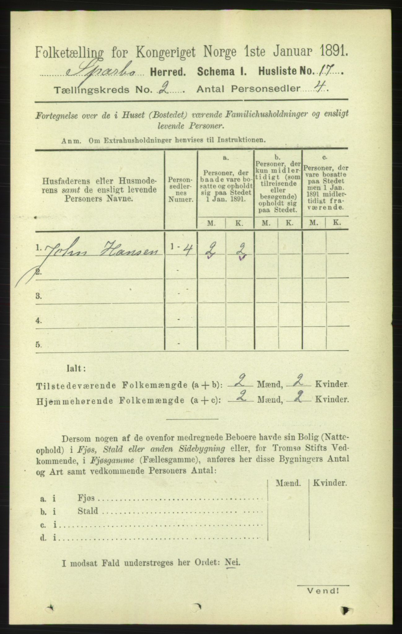 RA, 1891 census for 1731 Sparbu, 1891, p. 663