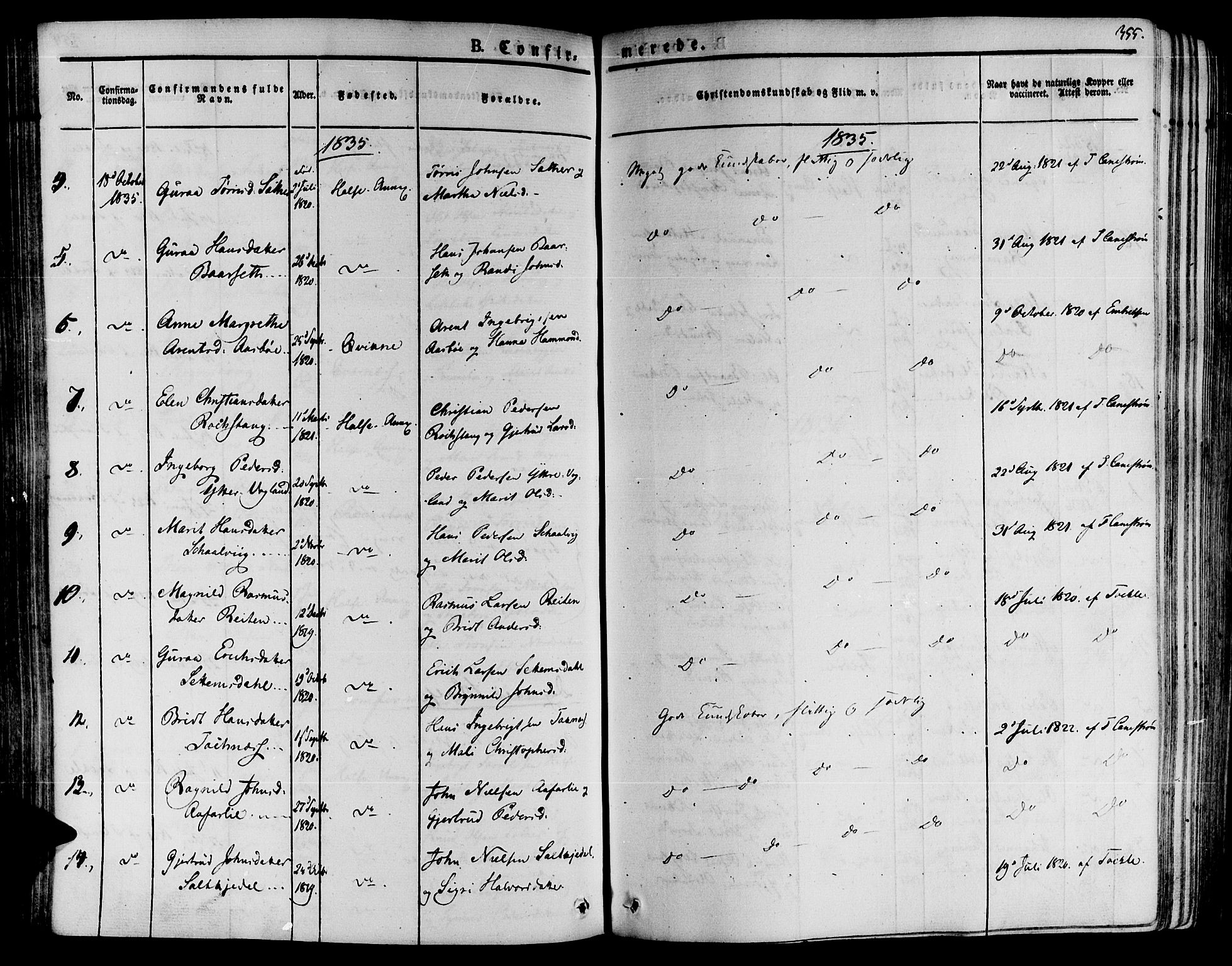 Ministerialprotokoller, klokkerbøker og fødselsregistre - Møre og Romsdal, AV/SAT-A-1454/592/L1025: Parish register (official) no. 592A03 /2, 1831-1849, p. 355