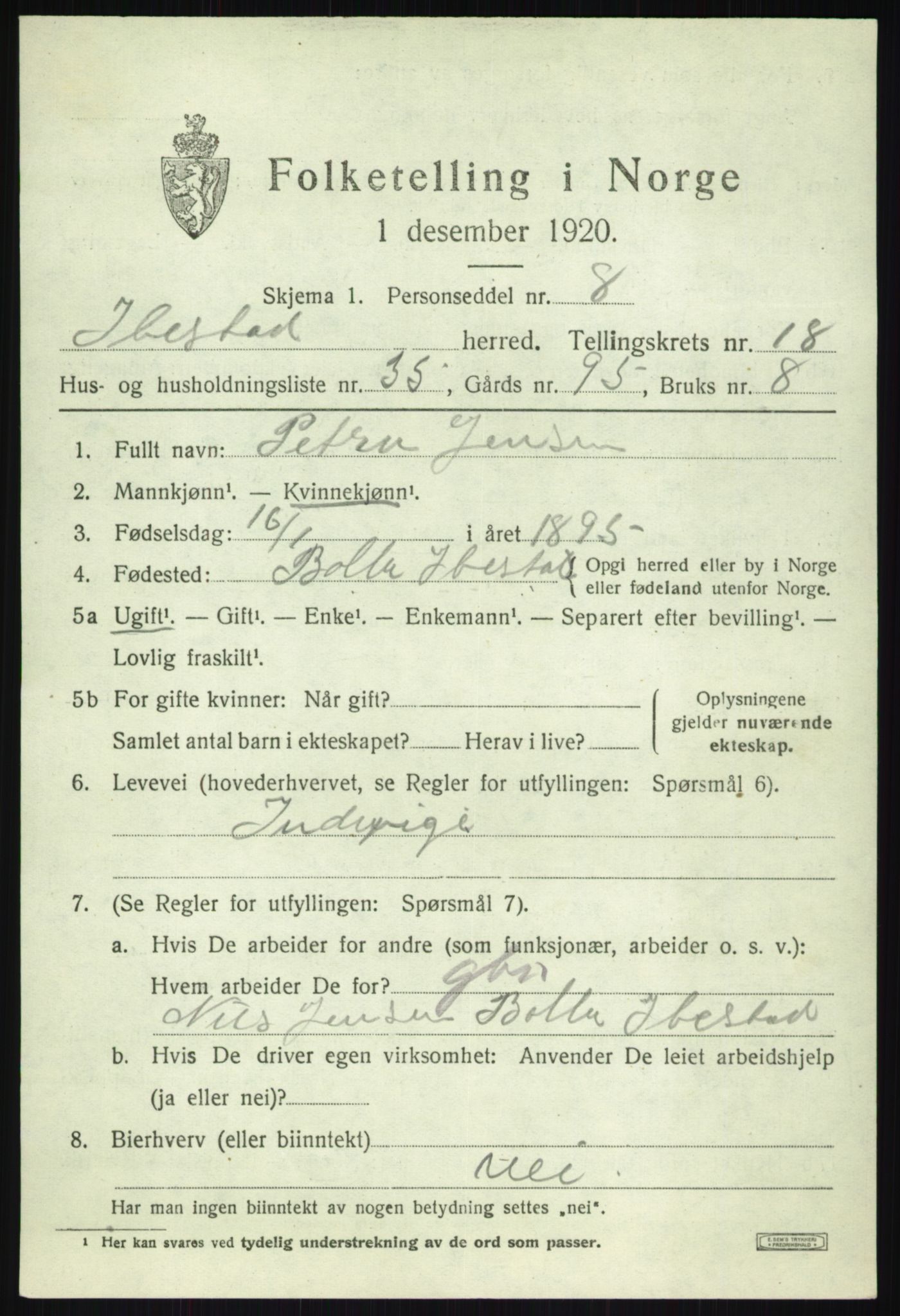 SATØ, 1920 census for Ibestad, 1920, p. 10202