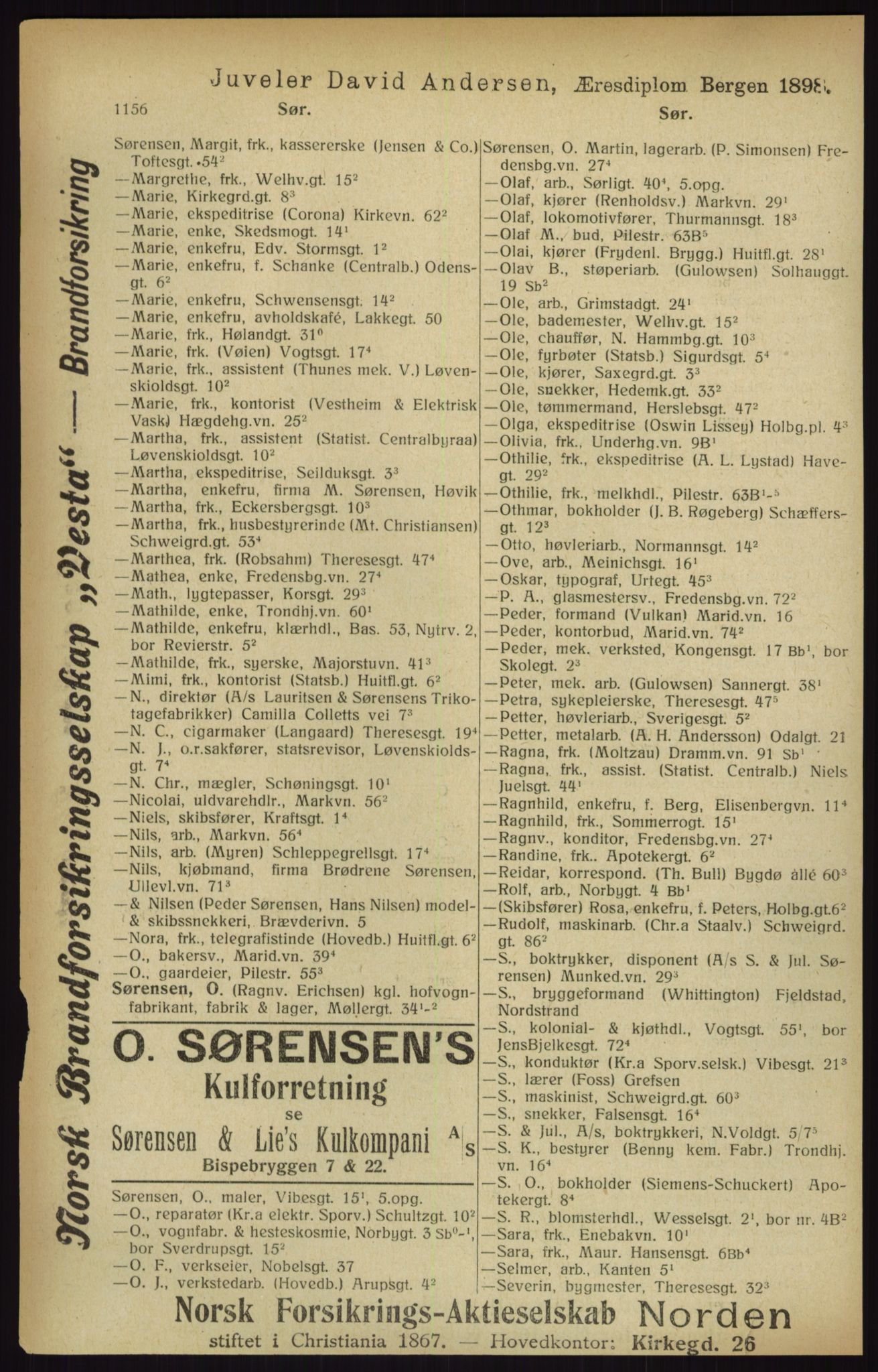 Kristiania/Oslo adressebok, PUBL/-, 1916, p. 1156