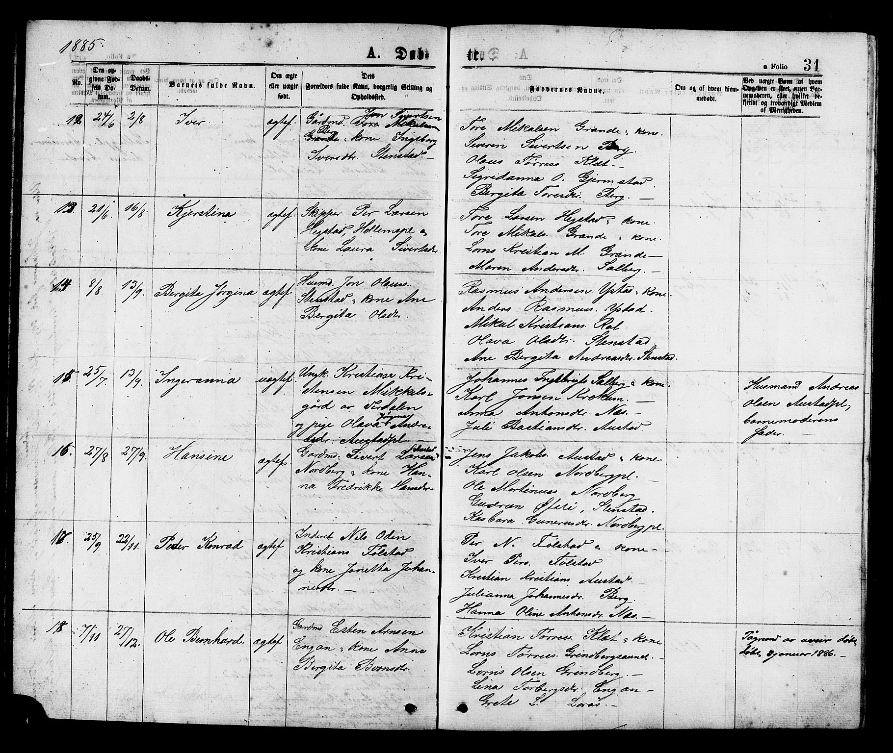 Ministerialprotokoller, klokkerbøker og fødselsregistre - Nord-Trøndelag, SAT/A-1458/731/L0311: Parish register (copy) no. 731C02, 1875-1911, p. 31