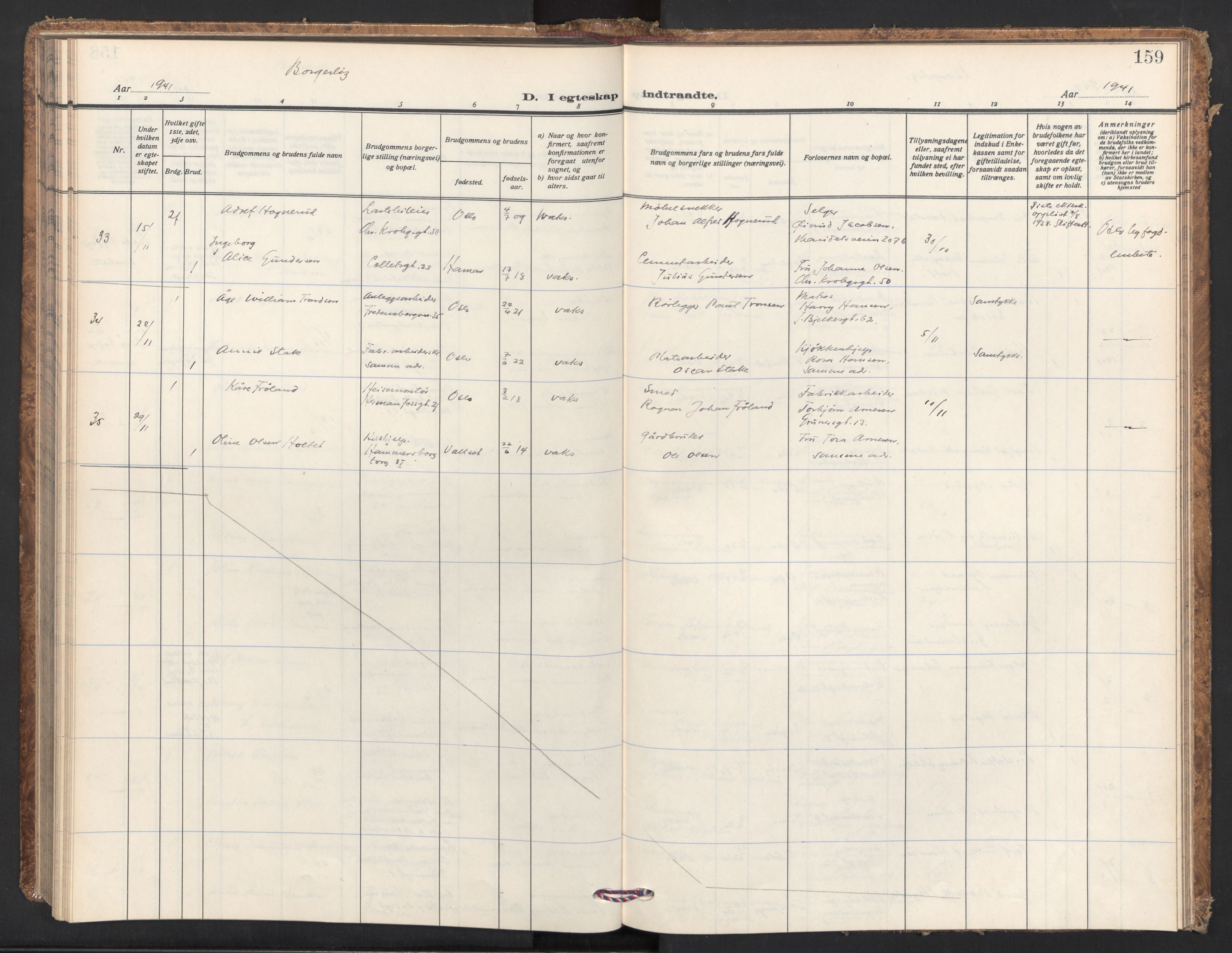 Jakob prestekontor Kirkebøker, AV/SAO-A-10850/F/Fa/L0019: Parish register (official) no. 19, 1937-1949, p. 159