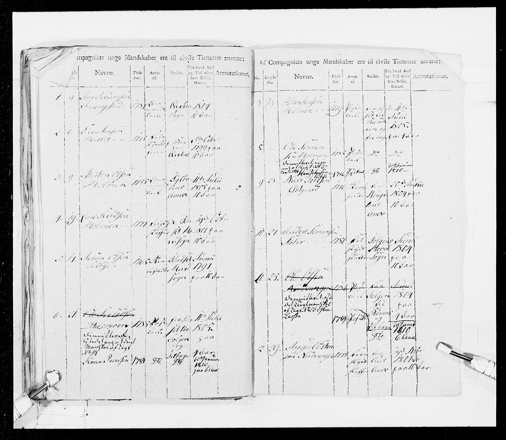 Generalitets- og kommissariatskollegiet, Det kongelige norske kommissariatskollegium, AV/RA-EA-5420/E/Eh/L0026: Skiløperkompaniene, 1805-1810, p. 469