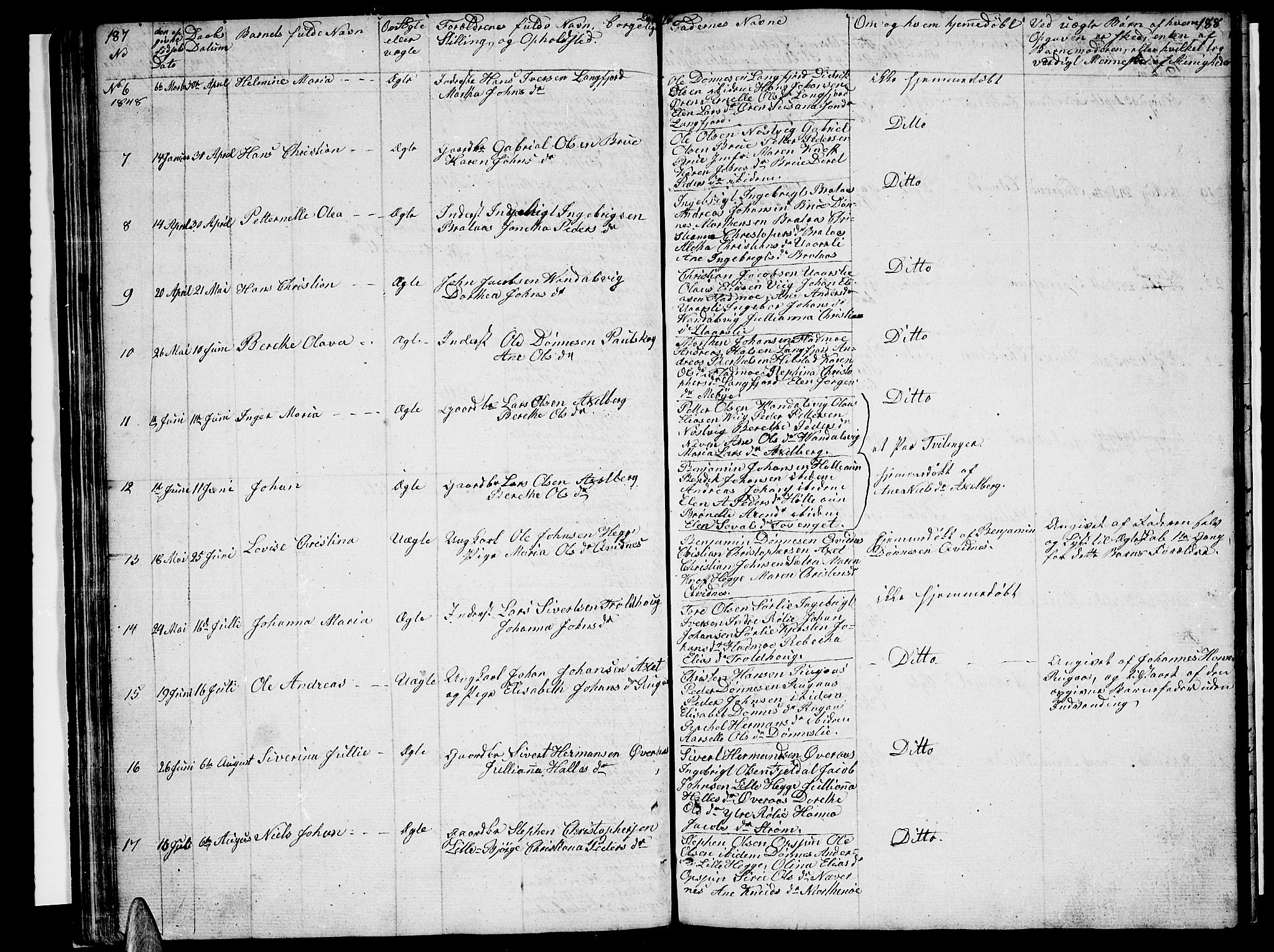 Ministerialprotokoller, klokkerbøker og fødselsregistre - Nordland, AV/SAT-A-1459/814/L0228: Parish register (copy) no. 814C01, 1838-1858, p. 187-188