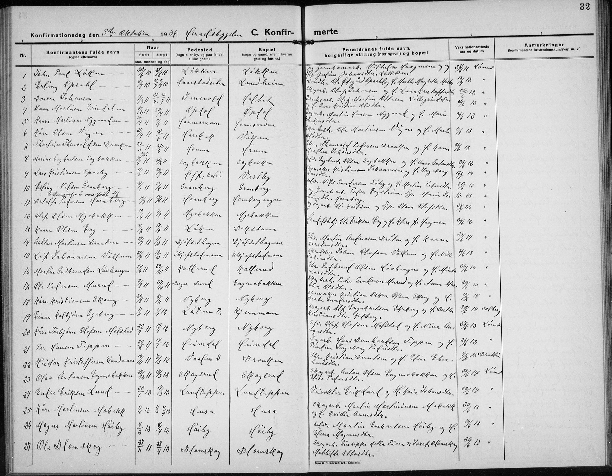 Elverum prestekontor, AV/SAH-PREST-044/H/Ha/Hab/L0032: Parish register (copy) no. 32, 1922-1936, p. 32