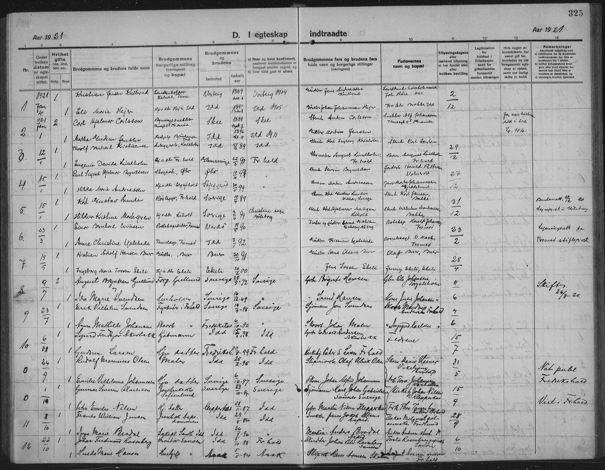 Idd prestekontor Kirkebøker, AV/SAO-A-10911/G/Gb/L0003: Parish register (copy) no. II 3, 1914-1940, p. 325