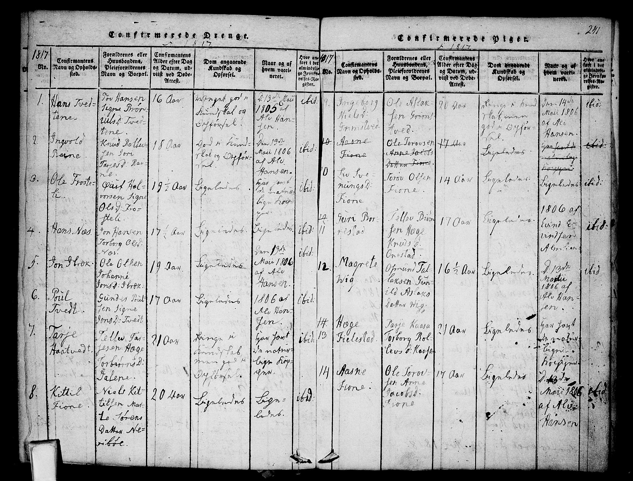 Nissedal kirkebøker, AV/SAKO-A-288/F/Fa/L0002: Parish register (official) no. I 2, 1814-1845, p. 241