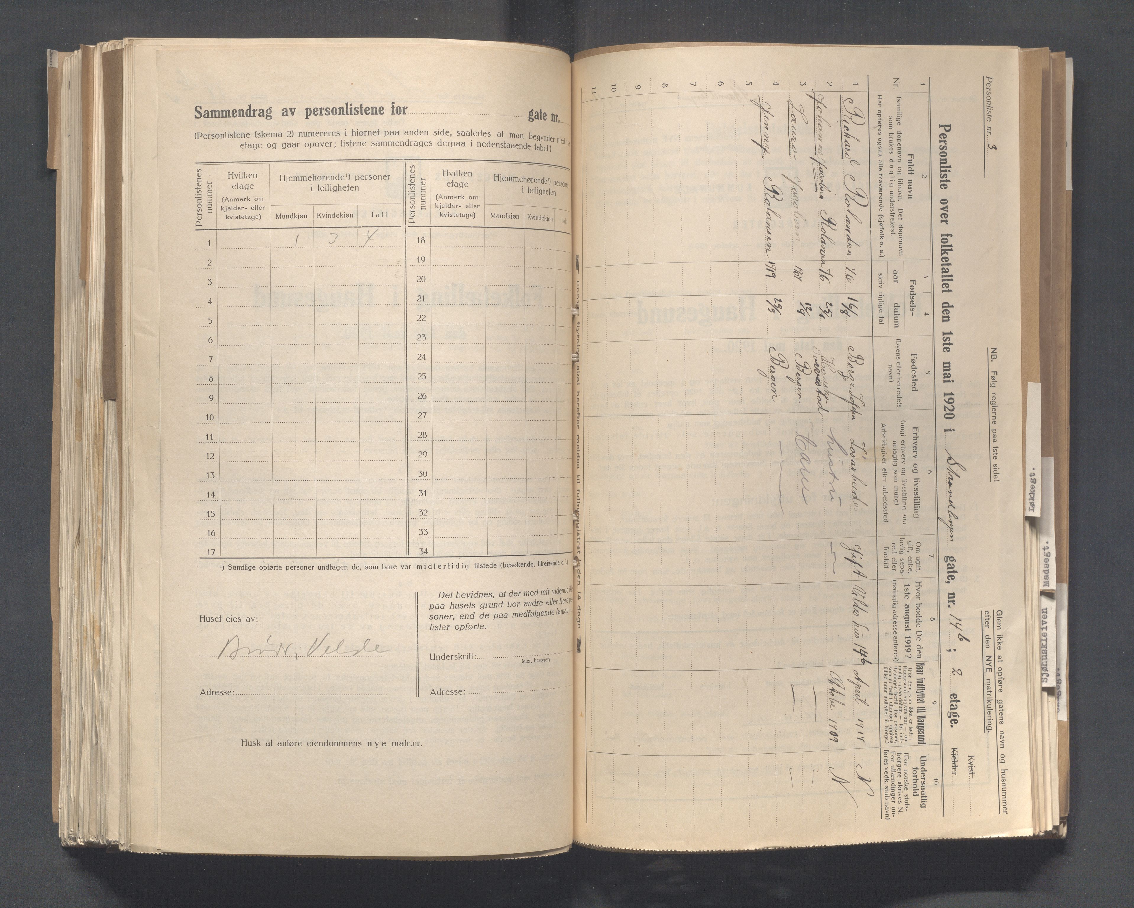 IKAR, Local census 1.5.1920 for Haugesund, 1920, p. 6209