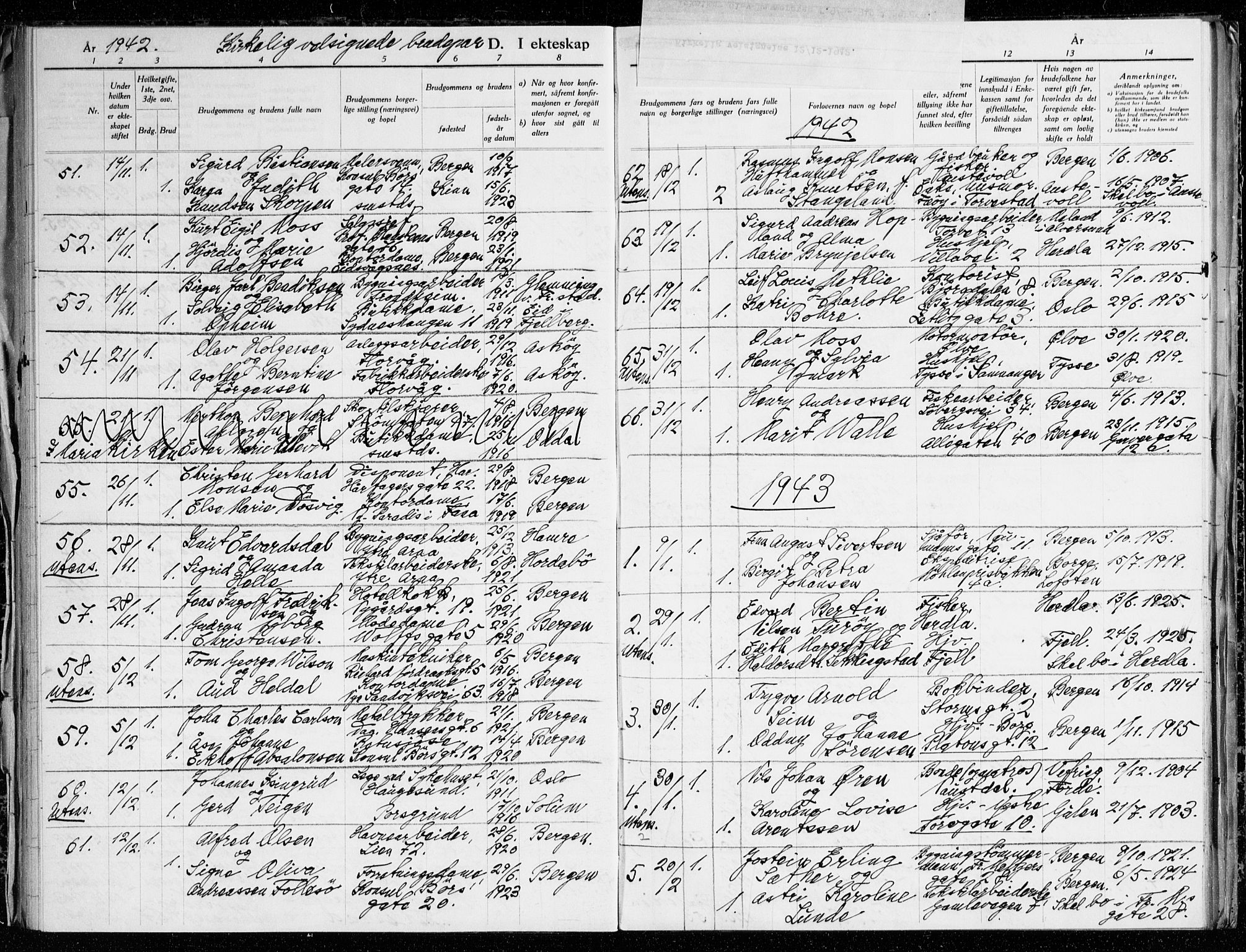 Johanneskirken sokneprestembete, AV/SAB-A-76001/H/Haa: Parish register (official) no. H 1, 1942-1945