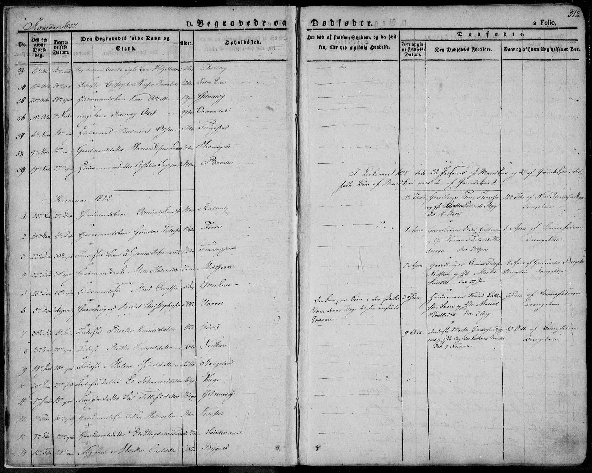 Avaldsnes sokneprestkontor, SAST/A -101851/H/Ha/Haa/L0005: Parish register (official) no. A 5.2, 1825-1841, p. 312