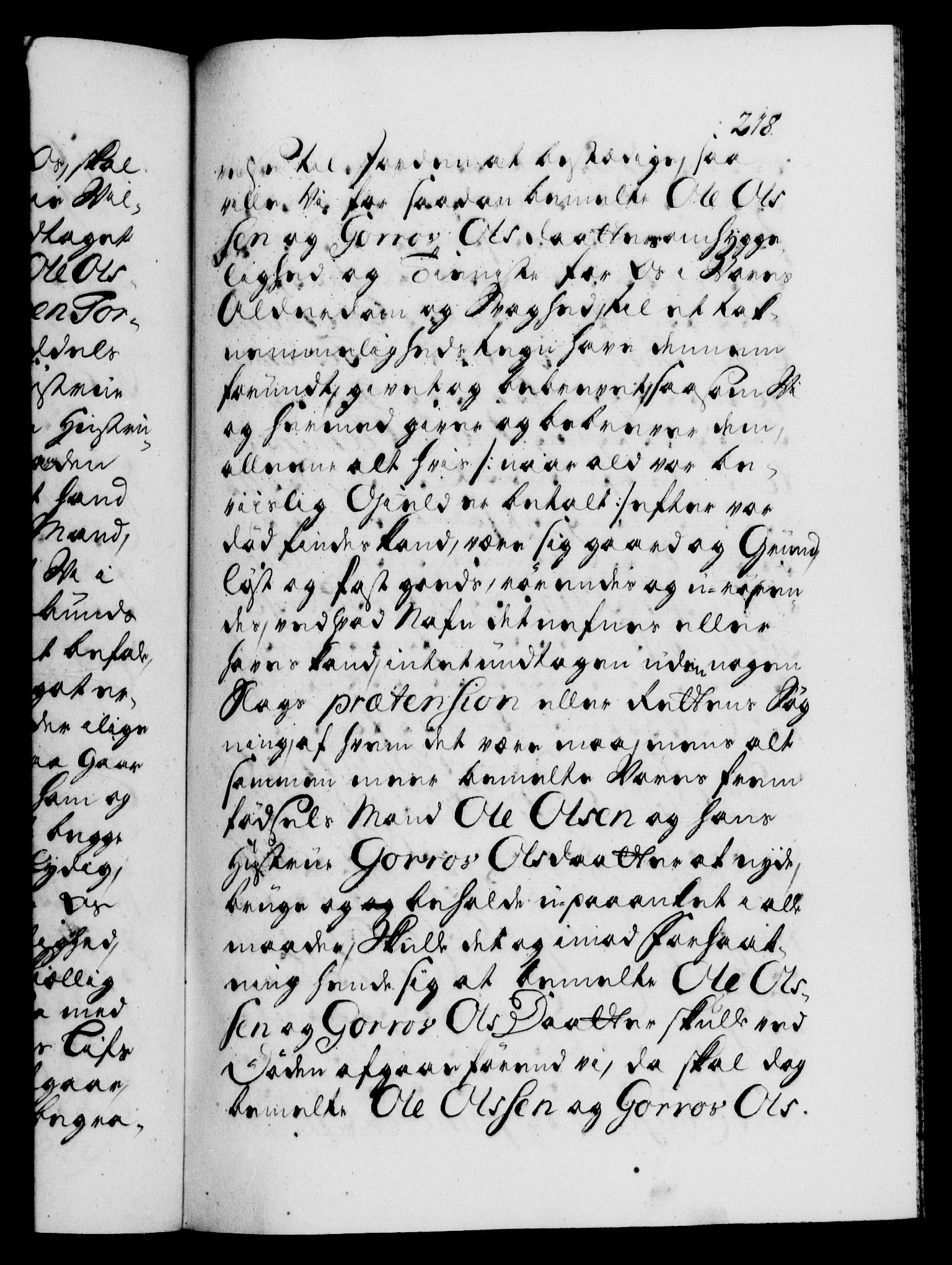 Danske Kanselli 1572-1799, AV/RA-EA-3023/F/Fc/Fca/Fcaa/L0026: Norske registre, 1729-1730, p. 218a