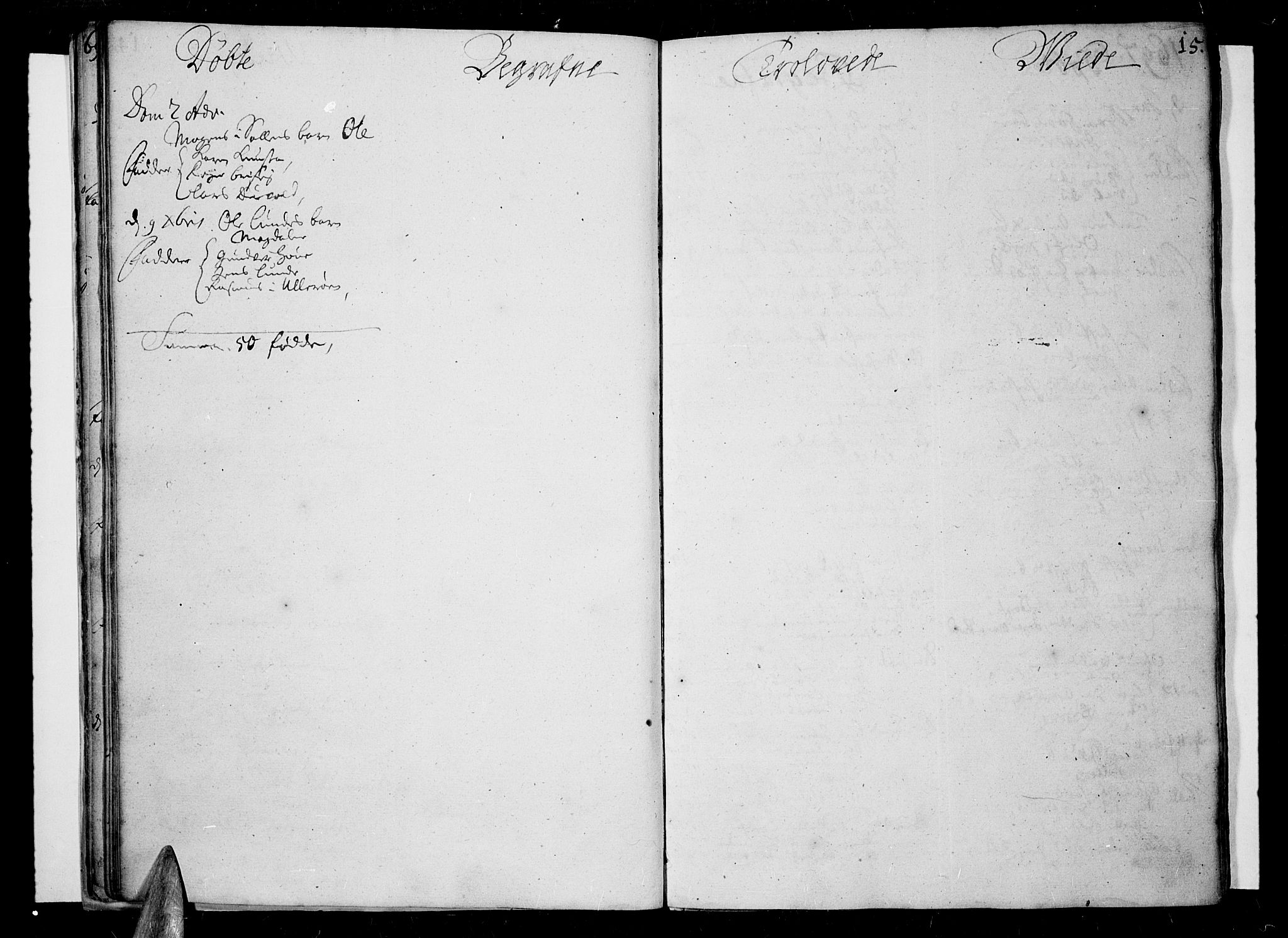 Lista sokneprestkontor, AV/SAK-1111-0027/F/Fa/L0001: Parish register (official) no. A 1 /1, 1691-1715, p. 15