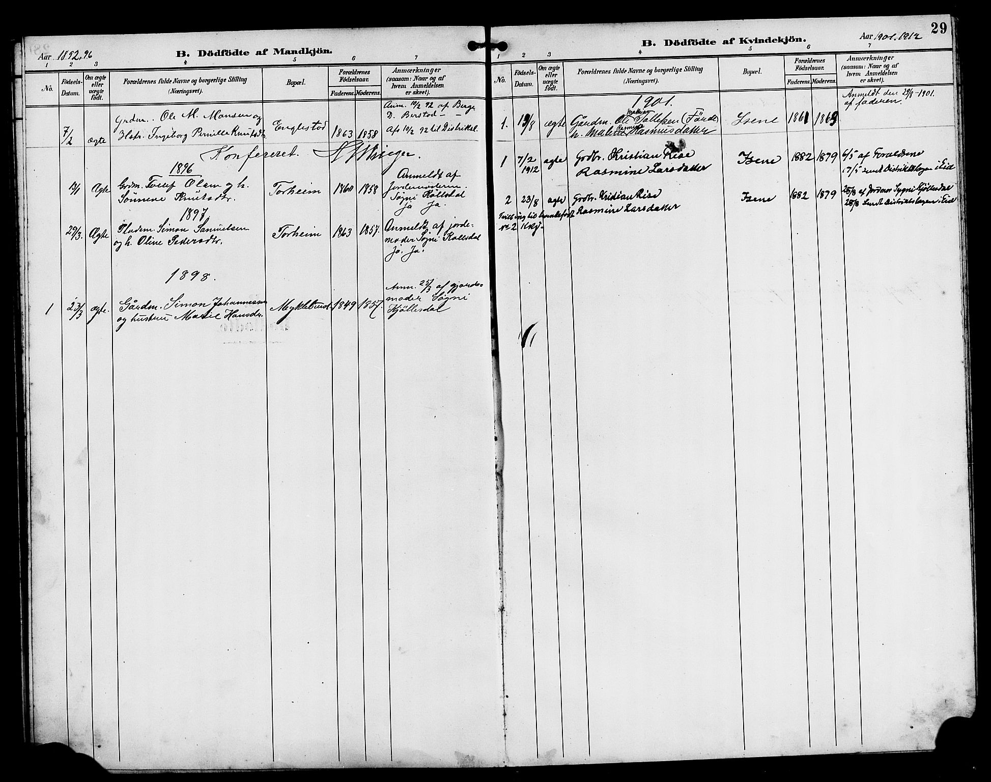 Davik sokneprestembete, SAB/A-79701/H/Hab/Habd/L0002: Parish register (copy) no. D 2, 1890-1919, p. 29