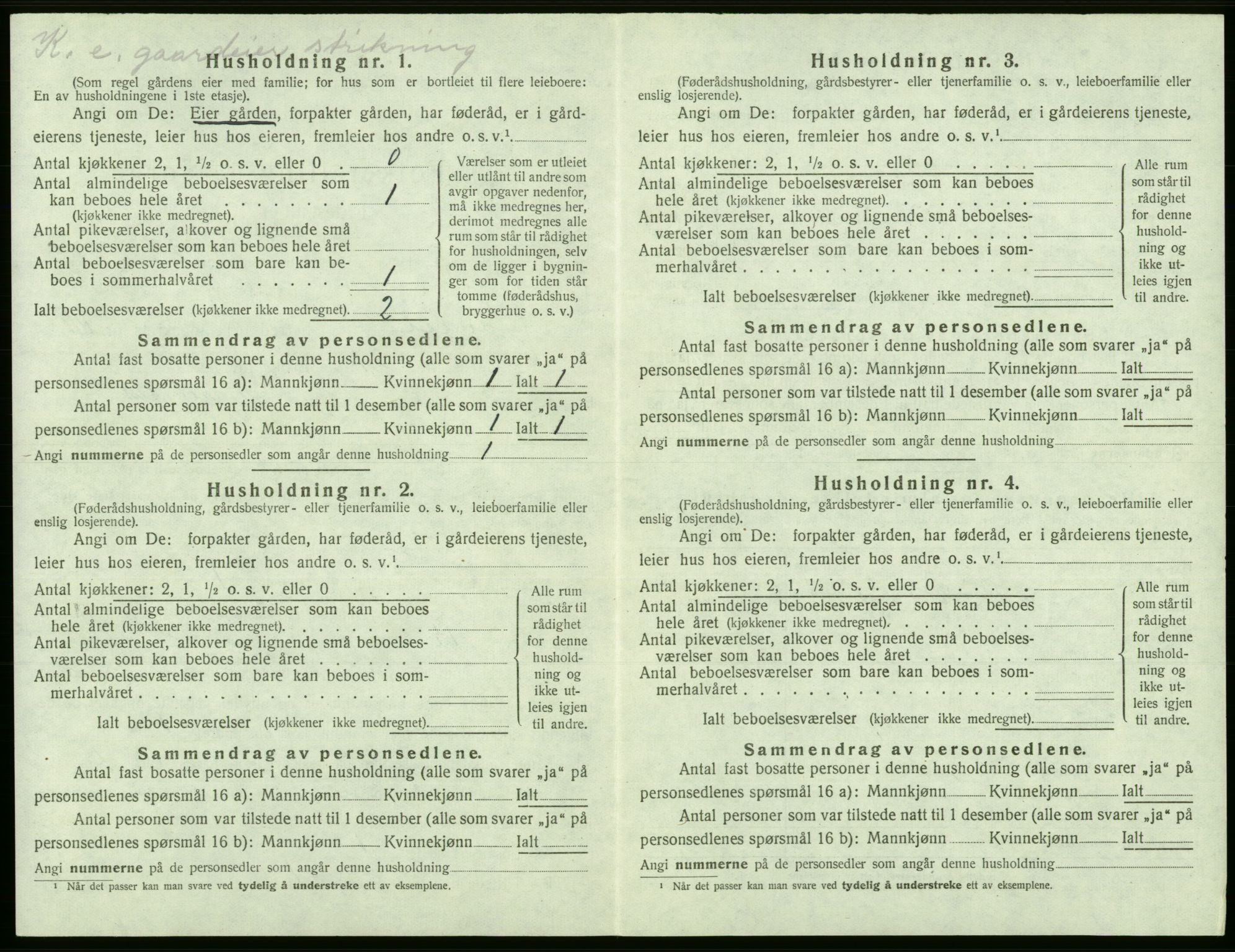 SAB, 1920 census for Jondal, 1920, p. 345