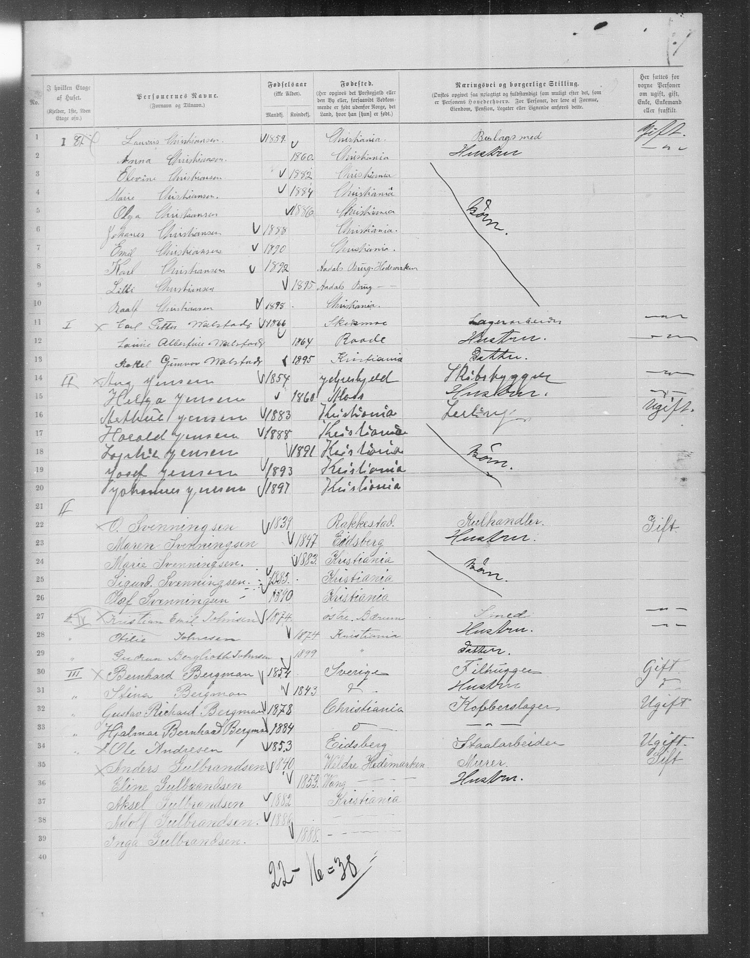 OBA, Municipal Census 1899 for Kristiania, 1899, p. 15730