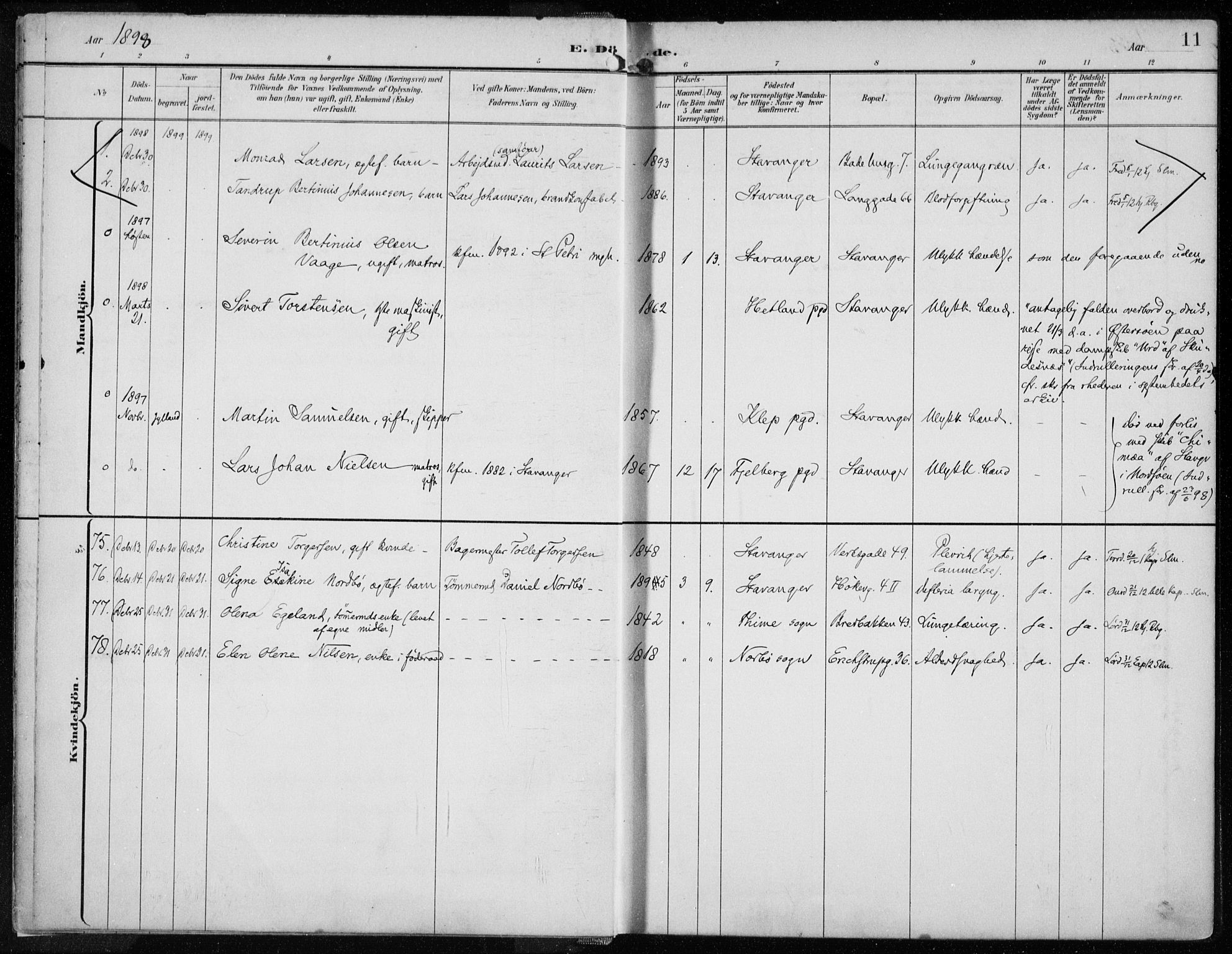 St. Johannes sokneprestkontor, AV/SAST-A-101814/001/30/30BA/L0005: Parish register (official) no. A 5, 1898-1919, p. 11