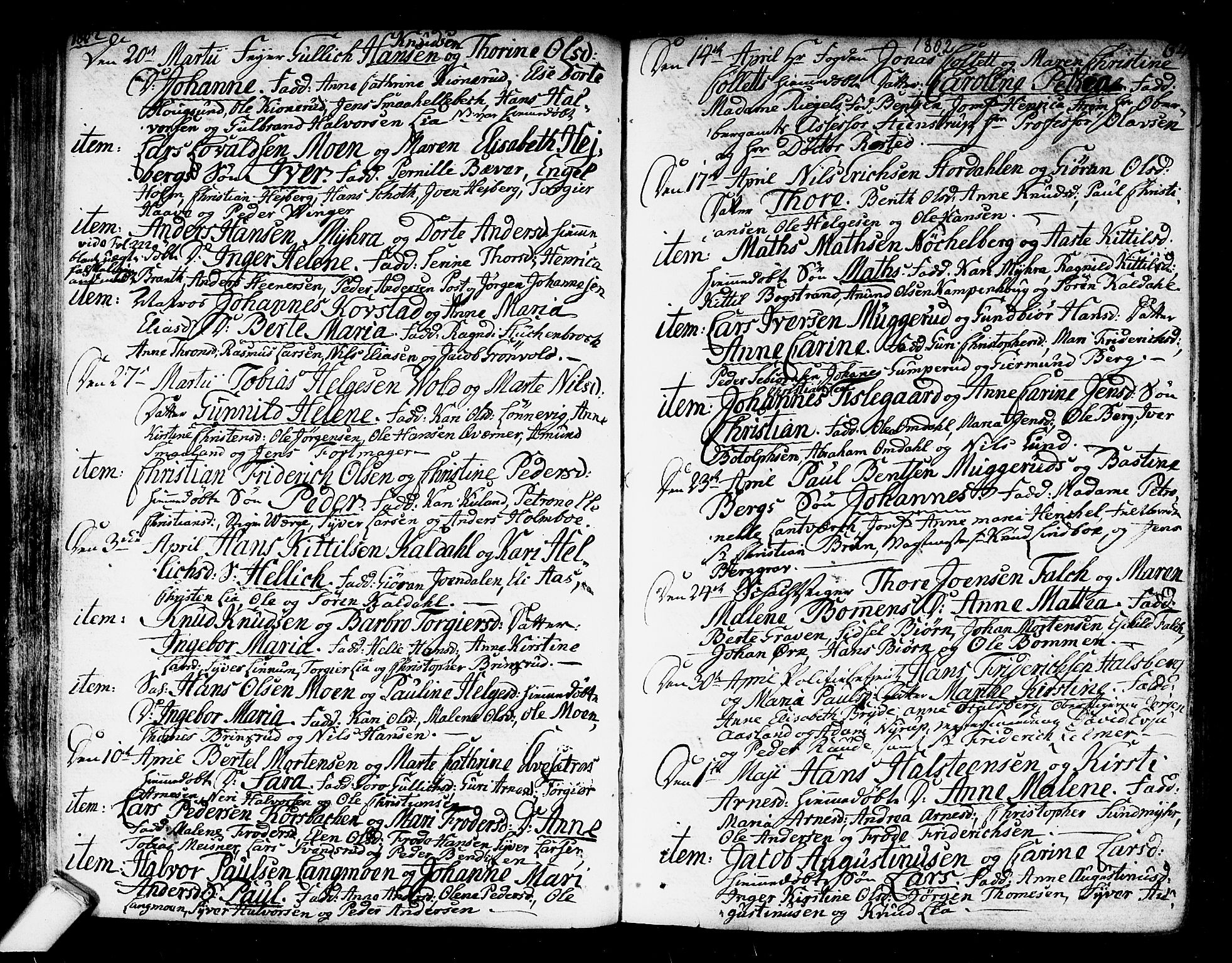 Kongsberg kirkebøker, SAKO/A-22/F/Fa/L0007: Parish register (official) no. I 7, 1795-1816, p. 64