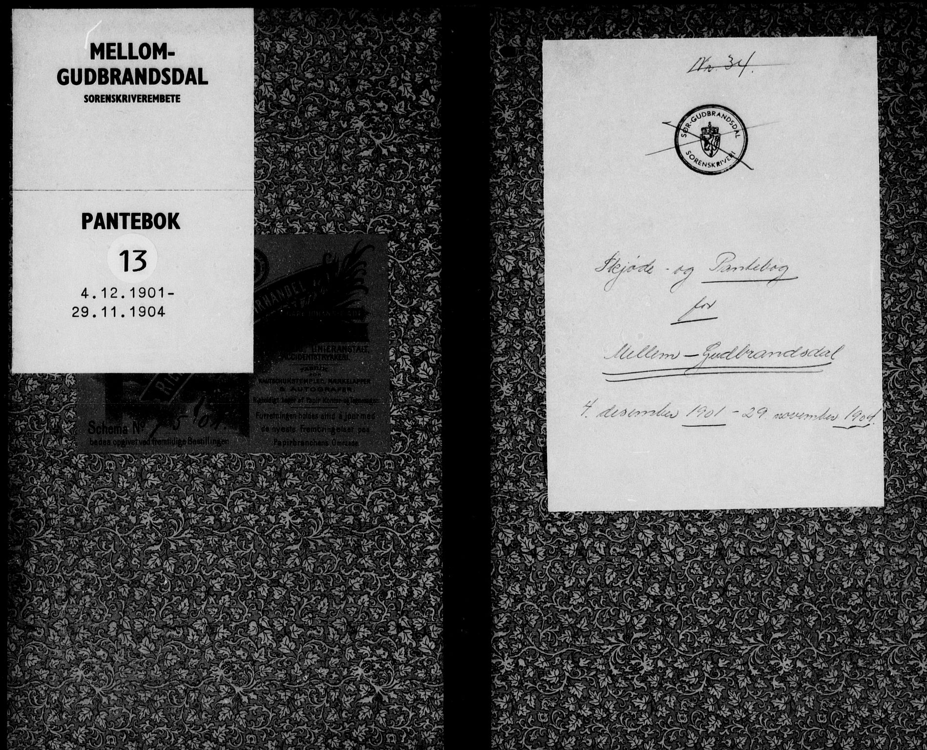 Mellom-Gudbrandsdal sorenskriveri, AV/SAH-TING-038/H/Hb/L0013: Mortgage book no. 13, 1901-1904