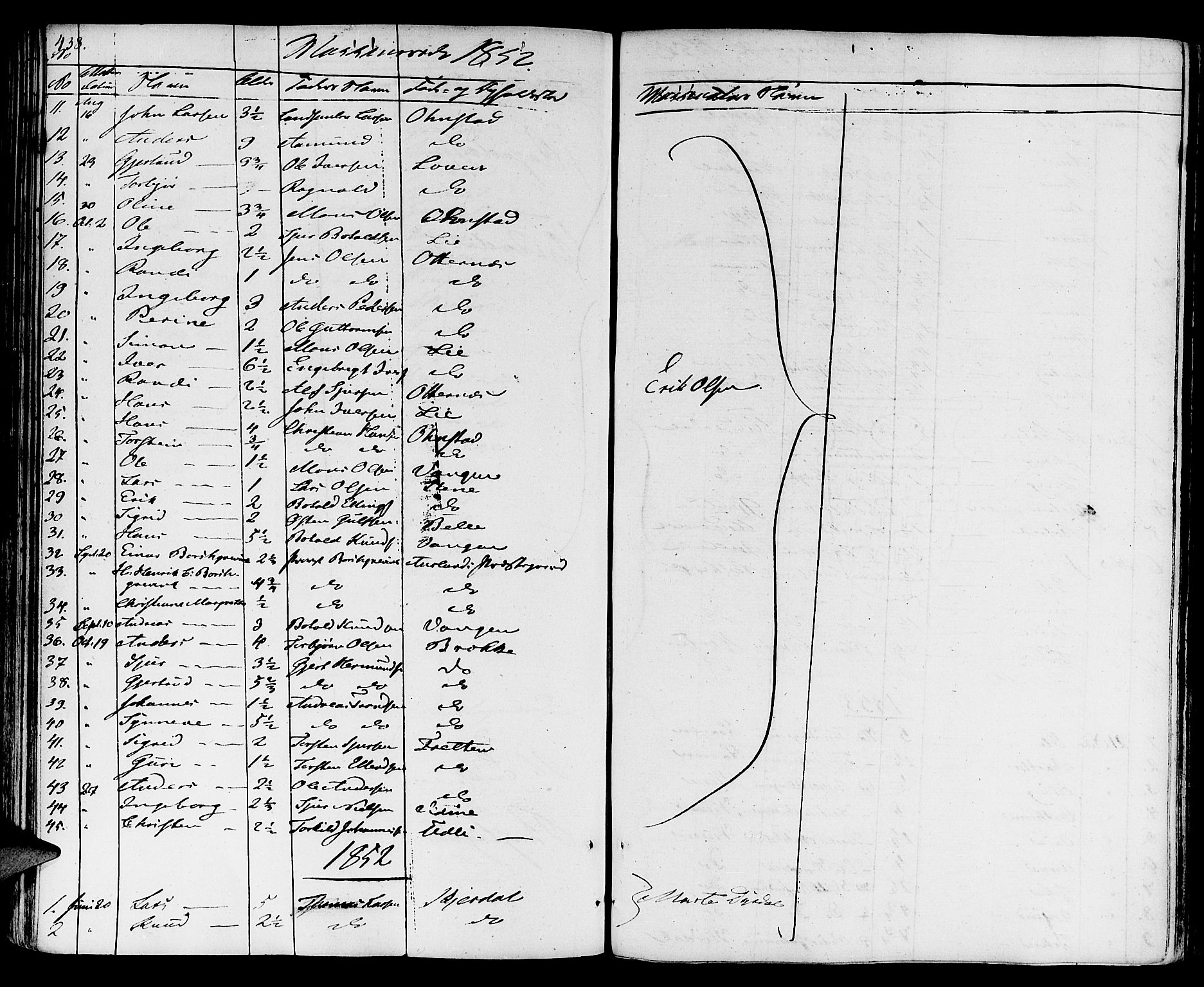 Aurland sokneprestembete, SAB/A-99937/H/Ha/Haa/L0006: Parish register (official) no. A 6, 1821-1859, p. 438