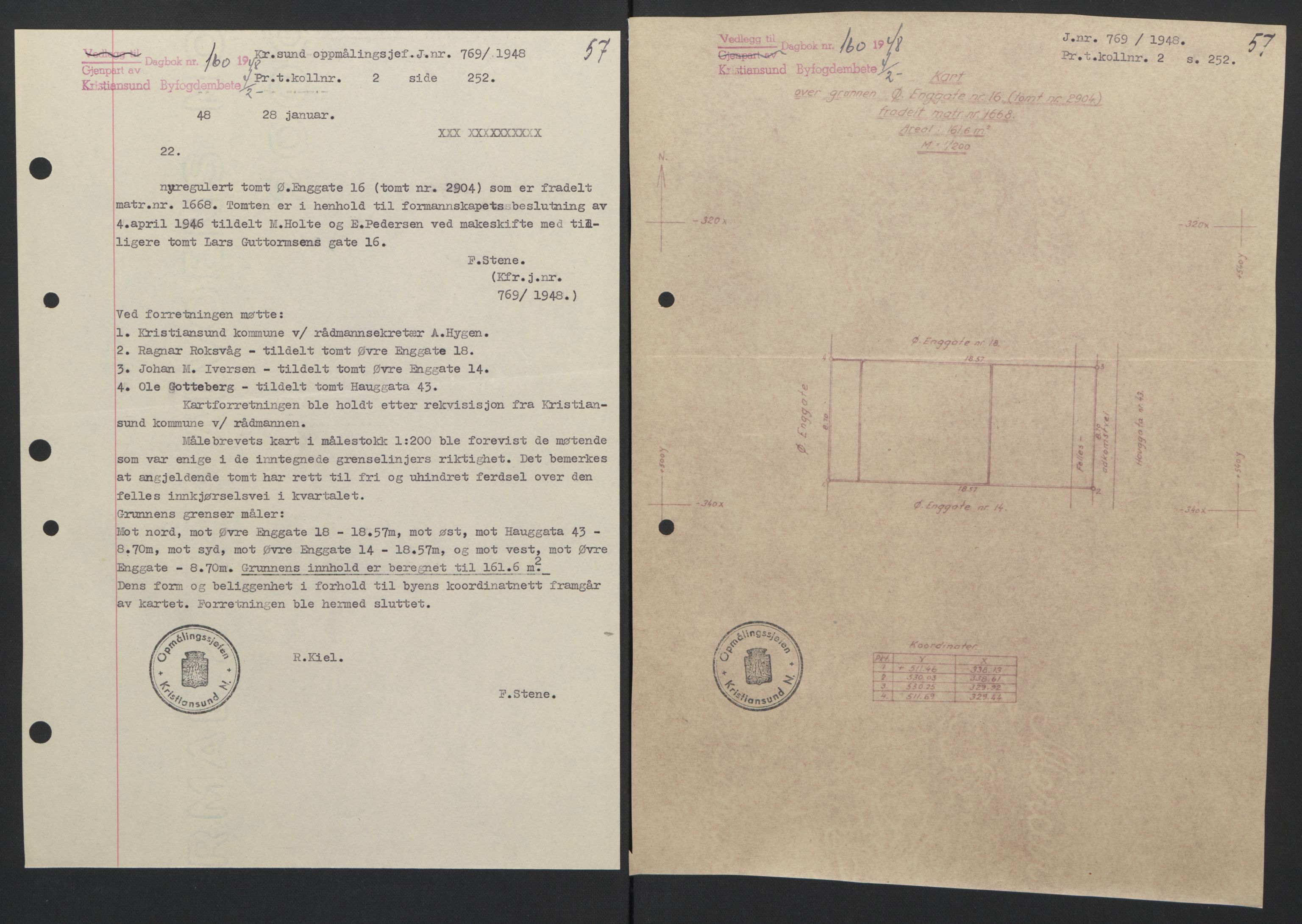 Kristiansund byfogd, AV/SAT-A-4587/A/27: Mortgage book no. 42, 1947-1950, Diary no: : 160/1948