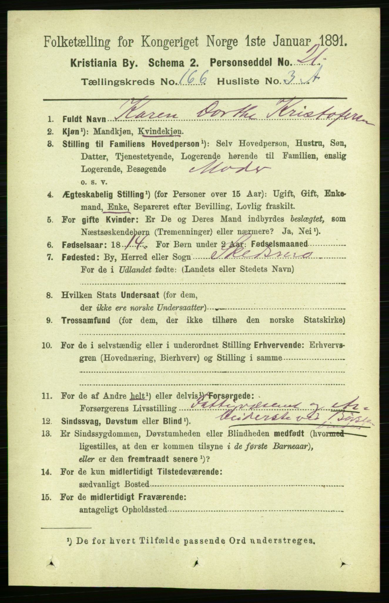 RA, 1891 census for 0301 Kristiania, 1891, p. 96348