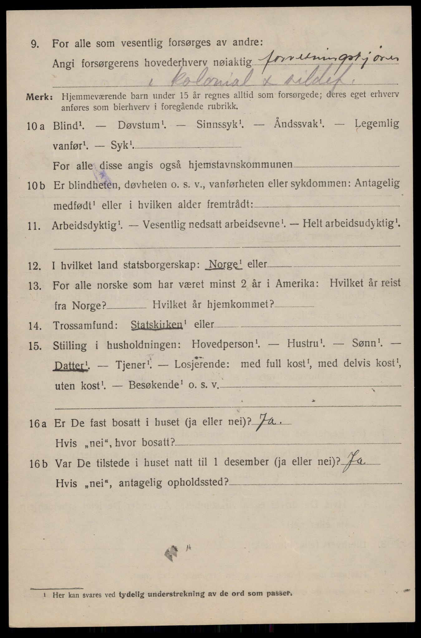 SAT, 1920 census for Trondheim, 1920, p. 116645