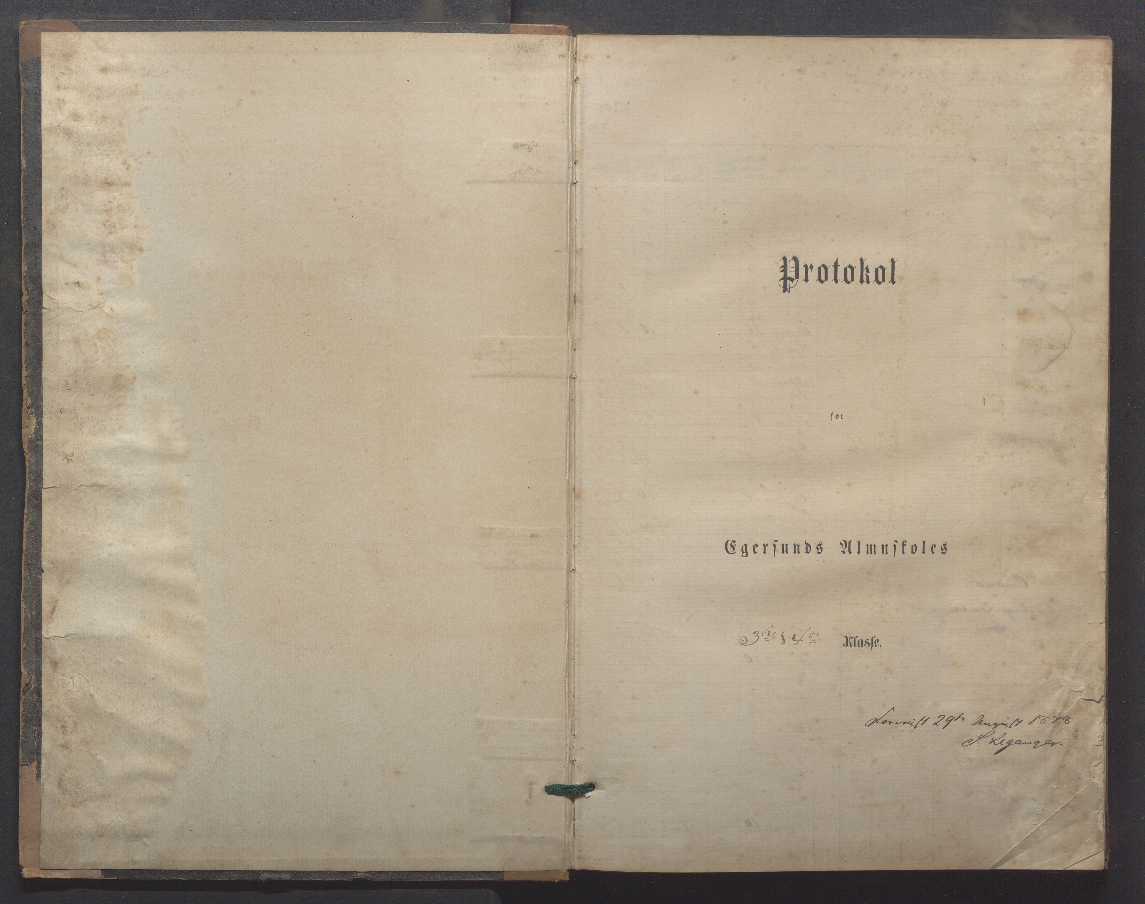 Egersund kommune (Ladested) - Egersund almueskole/folkeskole, IKAR/K-100521/H/L0020: Skoleprotokoll - Almueskolen, 3./4. klasse, 1878-1887