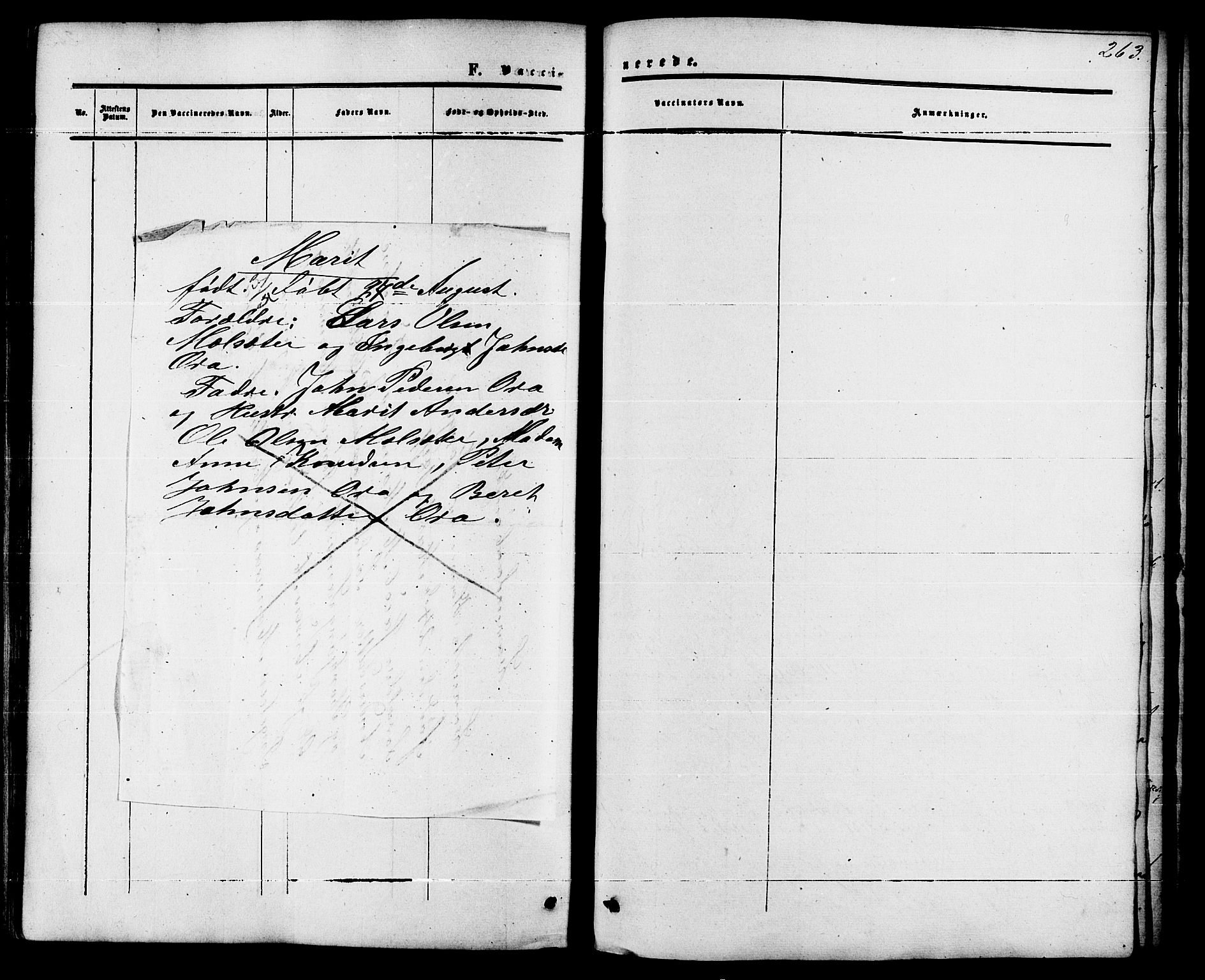 Ministerialprotokoller, klokkerbøker og fødselsregistre - Møre og Romsdal, AV/SAT-A-1454/542/L0552: Parish register (official) no. 542A02, 1854-1884, p. 263