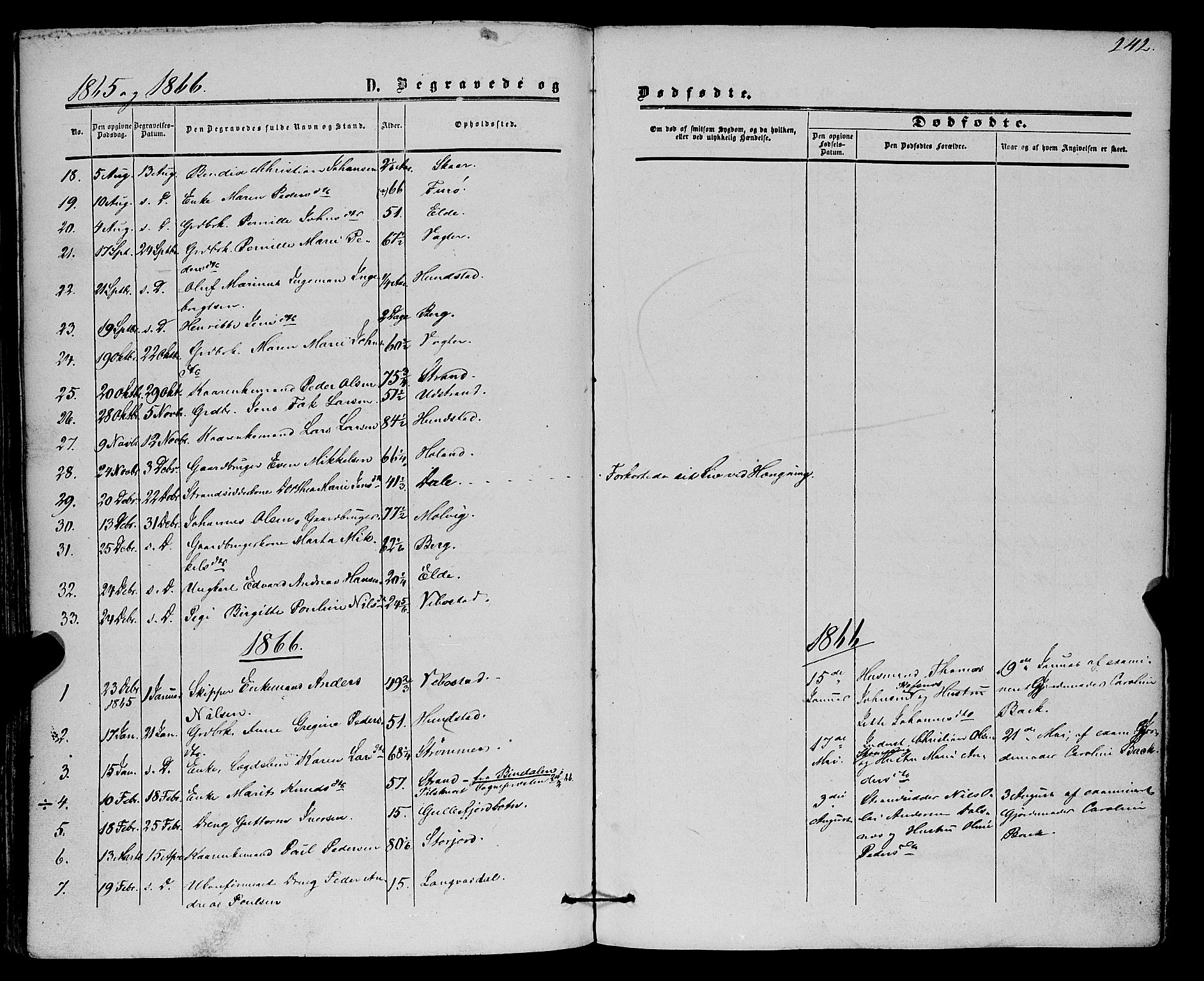 Kvæfjord sokneprestkontor, SATØ/S-1323/G/Ga/Gaa/L0004kirke: Parish register (official) no. 4, 1857-1877, p. 242