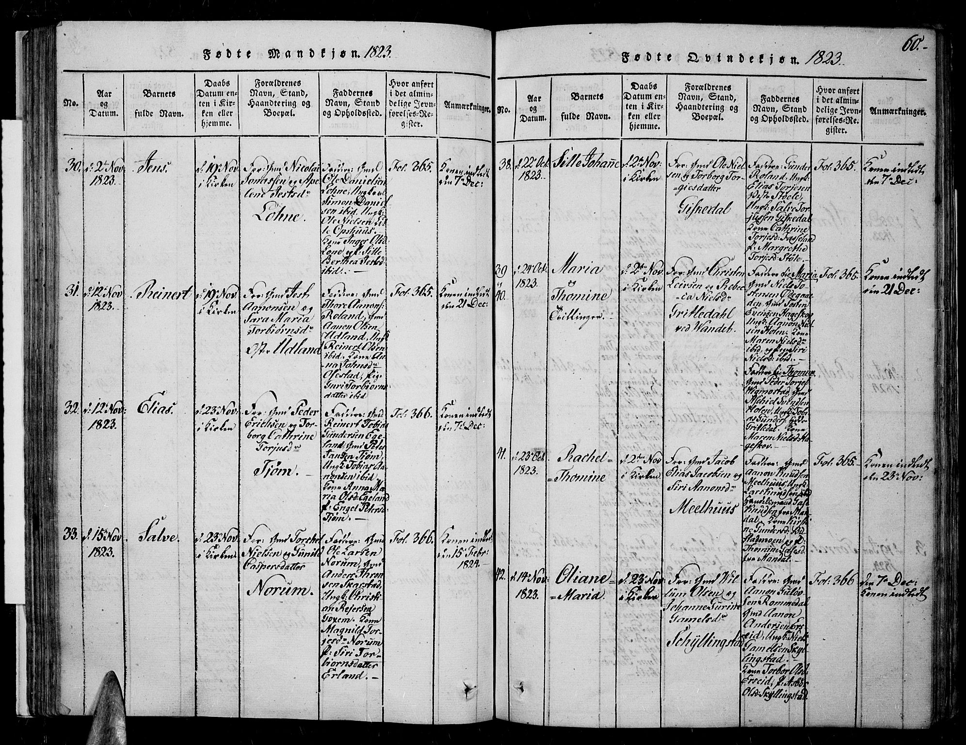 Sør-Audnedal sokneprestkontor, AV/SAK-1111-0039/F/Fa/Fab/L0005: Parish register (official) no. A 5, 1816-1830, p. 60