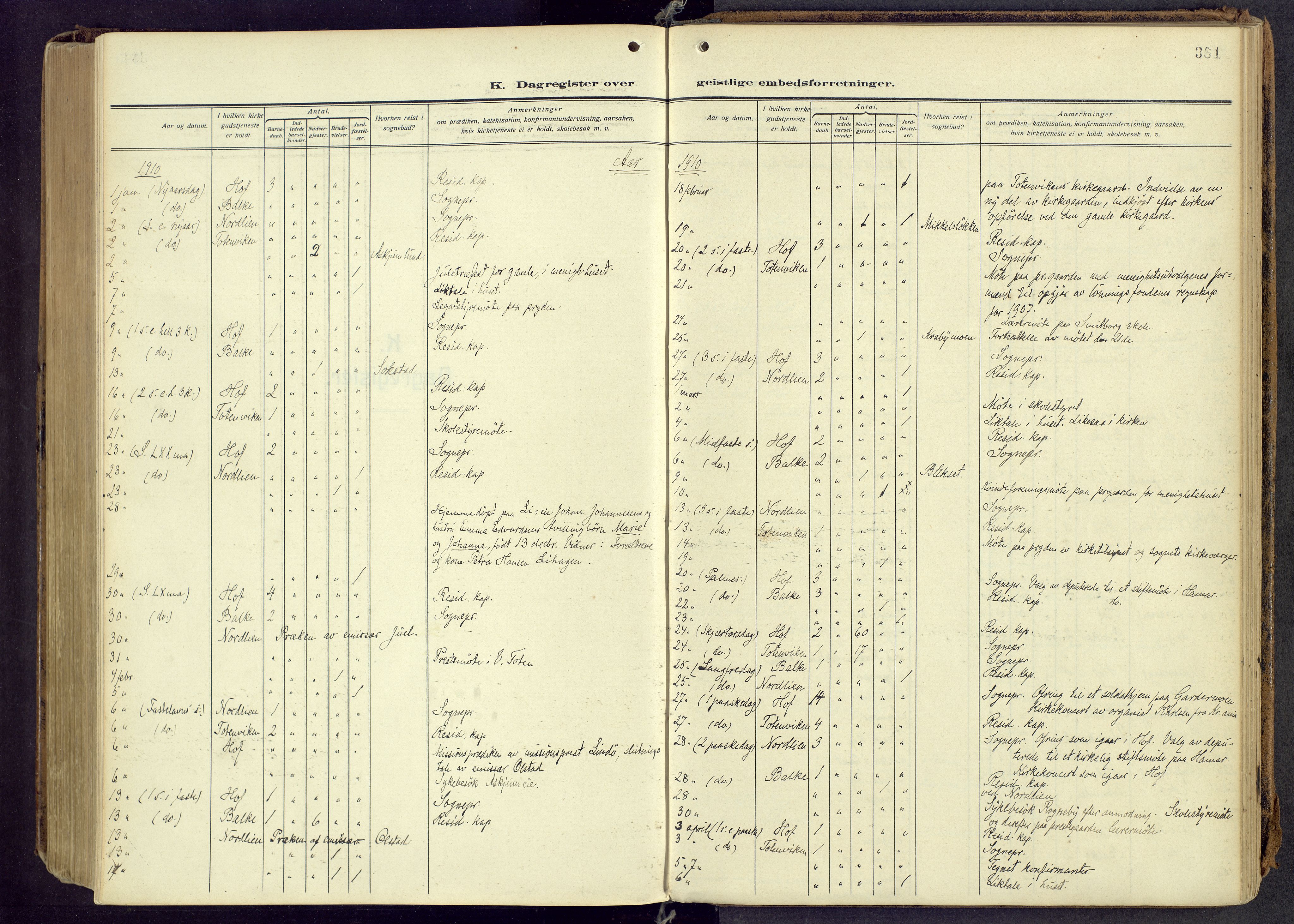 Østre Toten prestekontor, AV/SAH-PREST-104/H/Ha/Haa/L0010: Parish register (official) no. 10, 1910-1920, p. 381