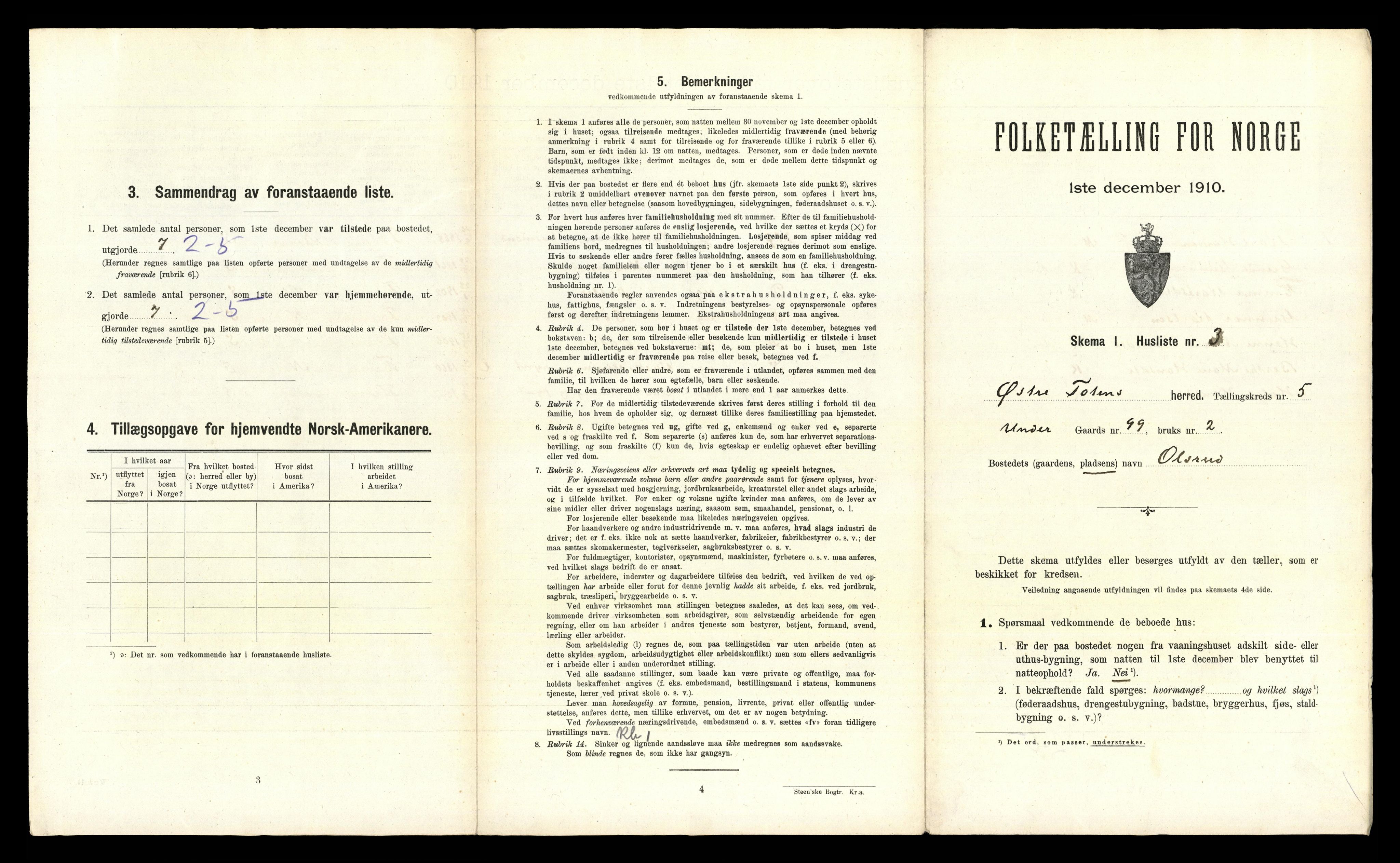 RA, 1910 census for Østre Toten, 1910, p. 1357