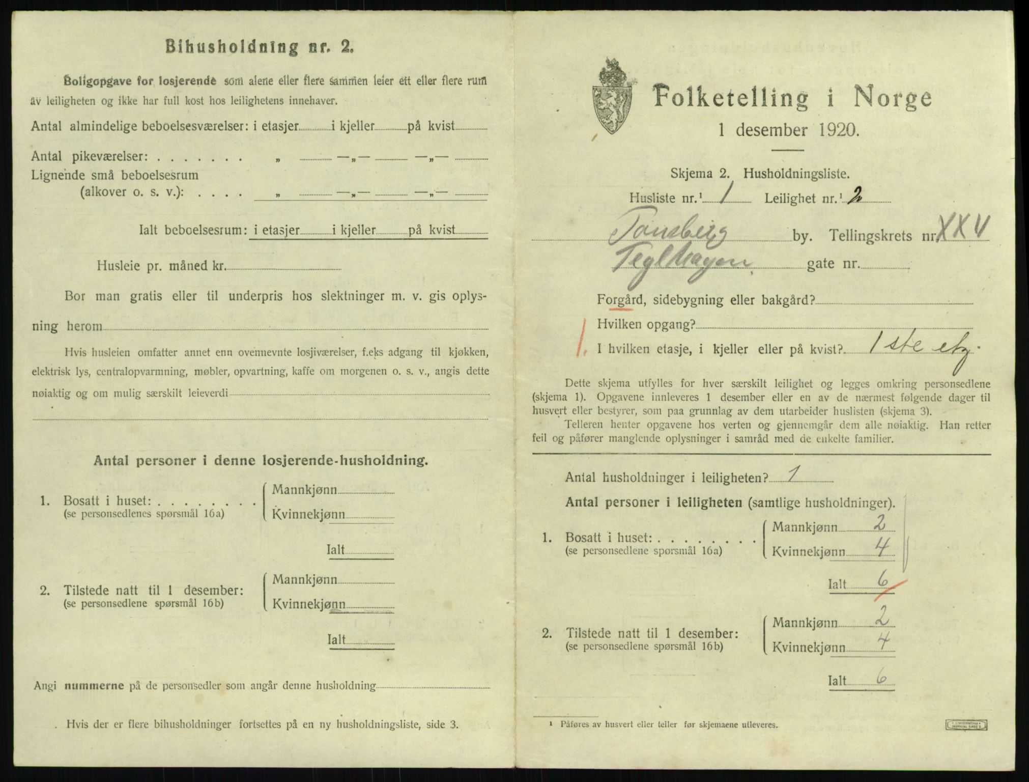 SAKO, 1920 census for Tønsberg, 1920, p. 8609