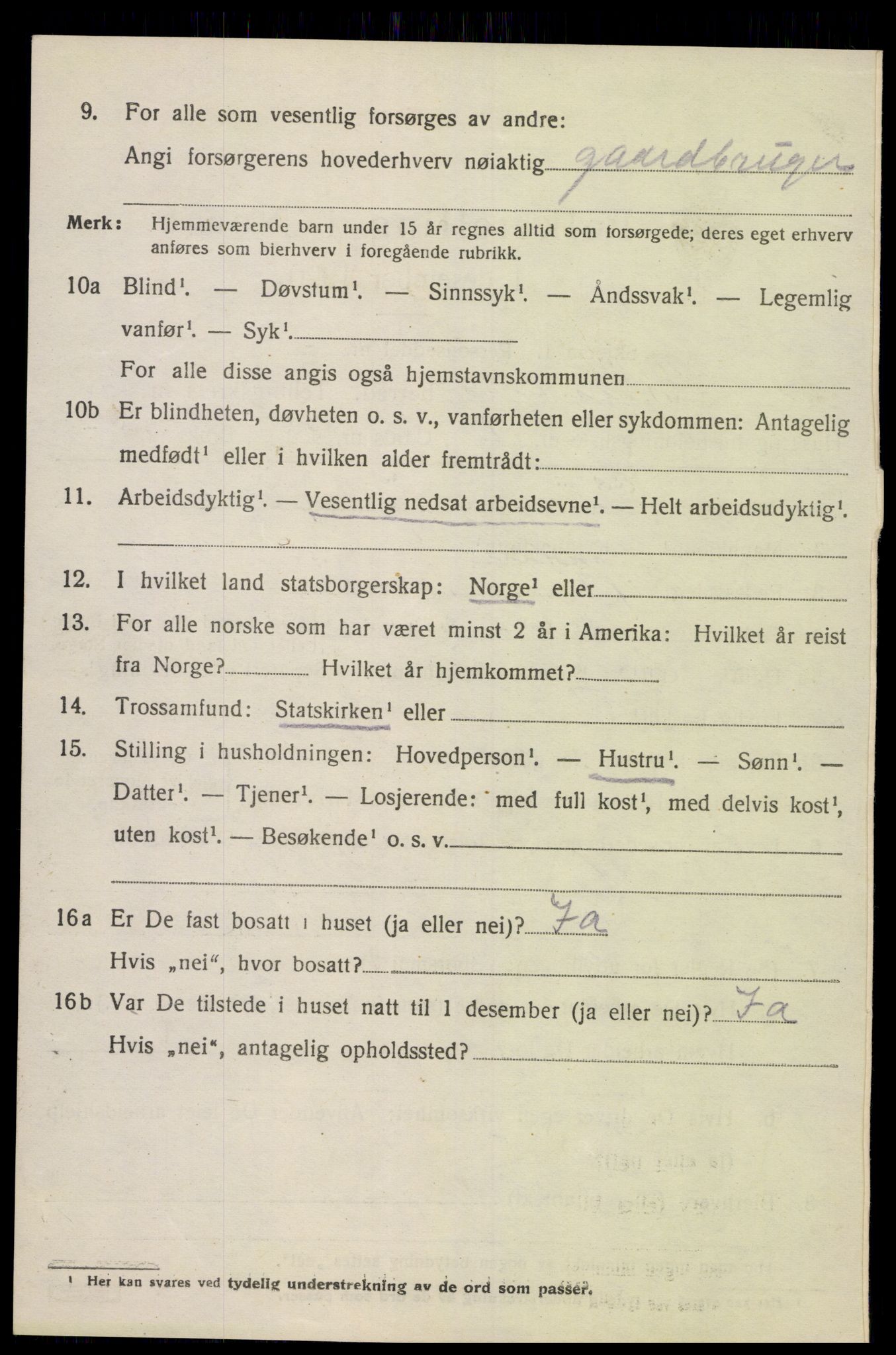 SAK, 1920 census for Greipstad, 1920, p. 2069
