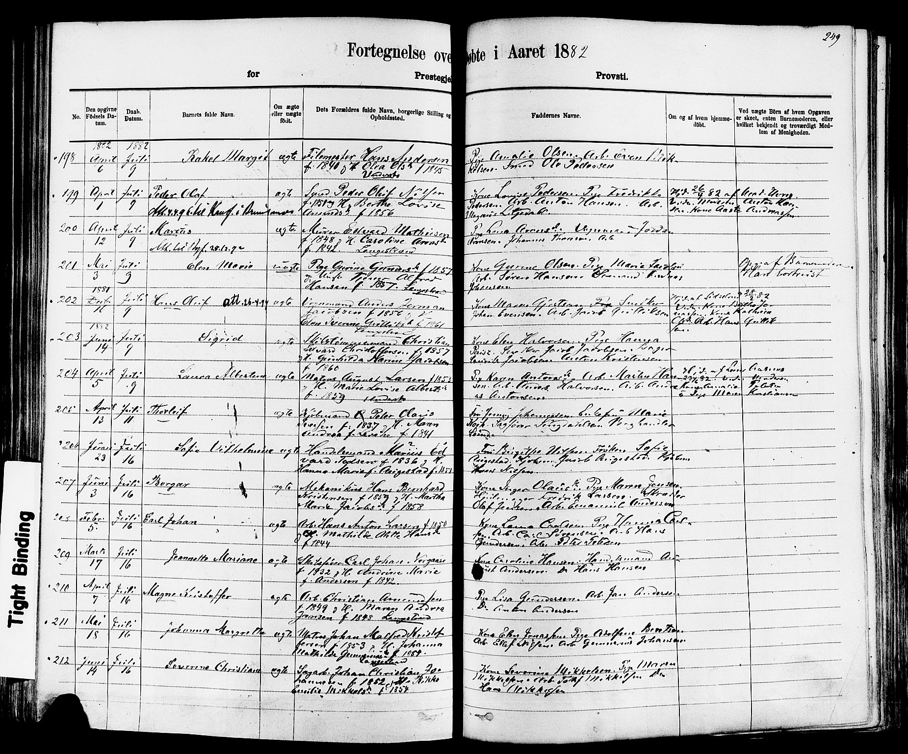 Larvik kirkebøker, AV/SAKO-A-352/F/Fa/L0006: Parish register (official) no. I 6, 1871-1883, p. 249