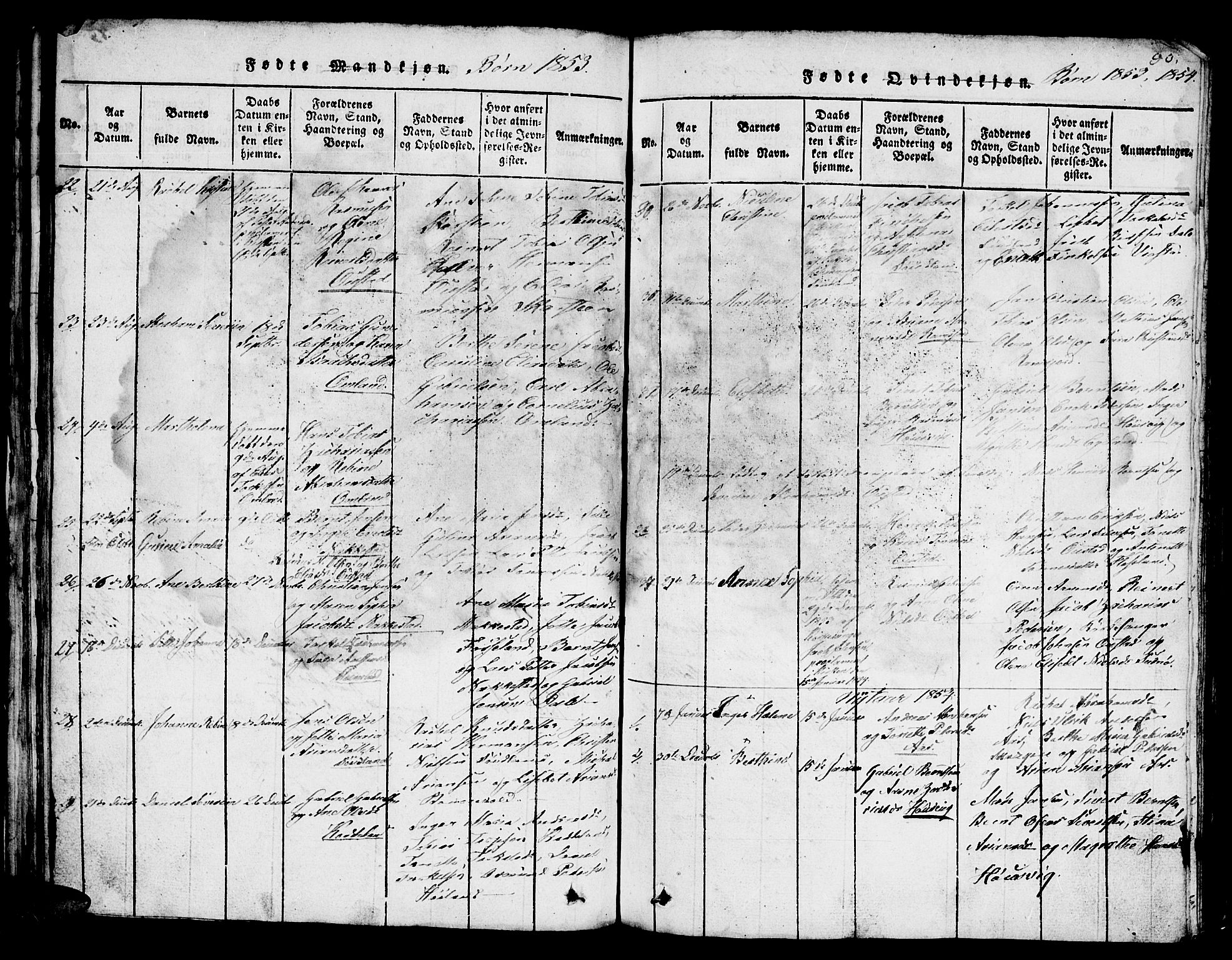 Lyngdal sokneprestkontor, SAK/1111-0029/F/Fb/Fba/L0001: Parish register (copy) no. B 1, 1816-1876, p. 90