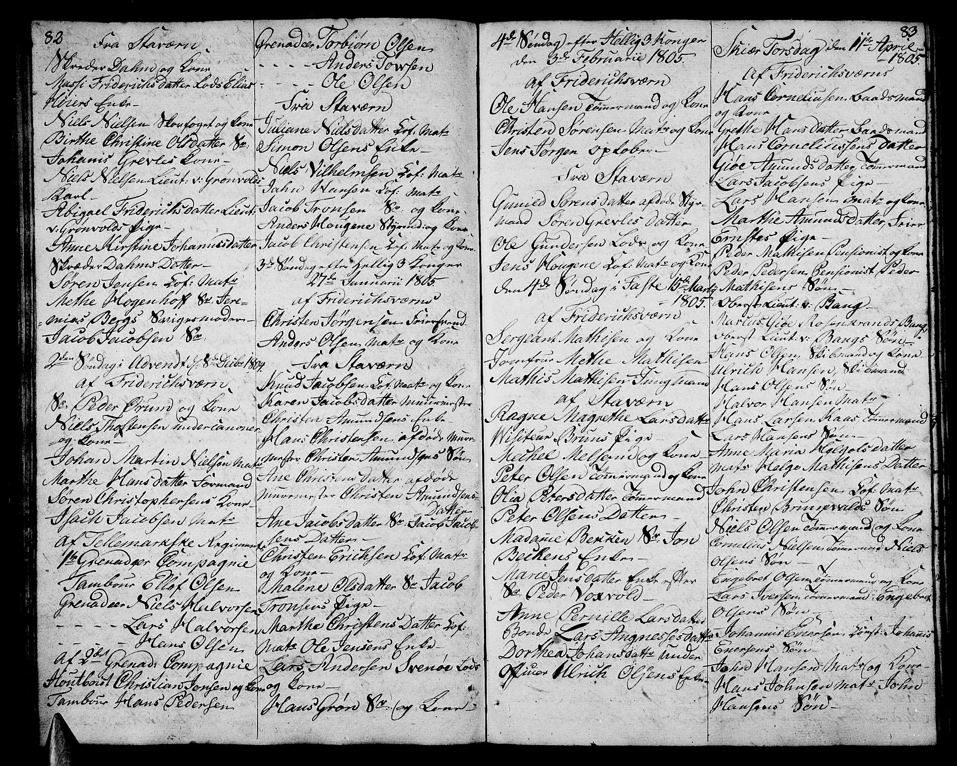 Stavern kirkebøker, SAKO/A-318/F/Fa/L0005: Parish register (official) no. 5, 1800-1816, p. 82-83