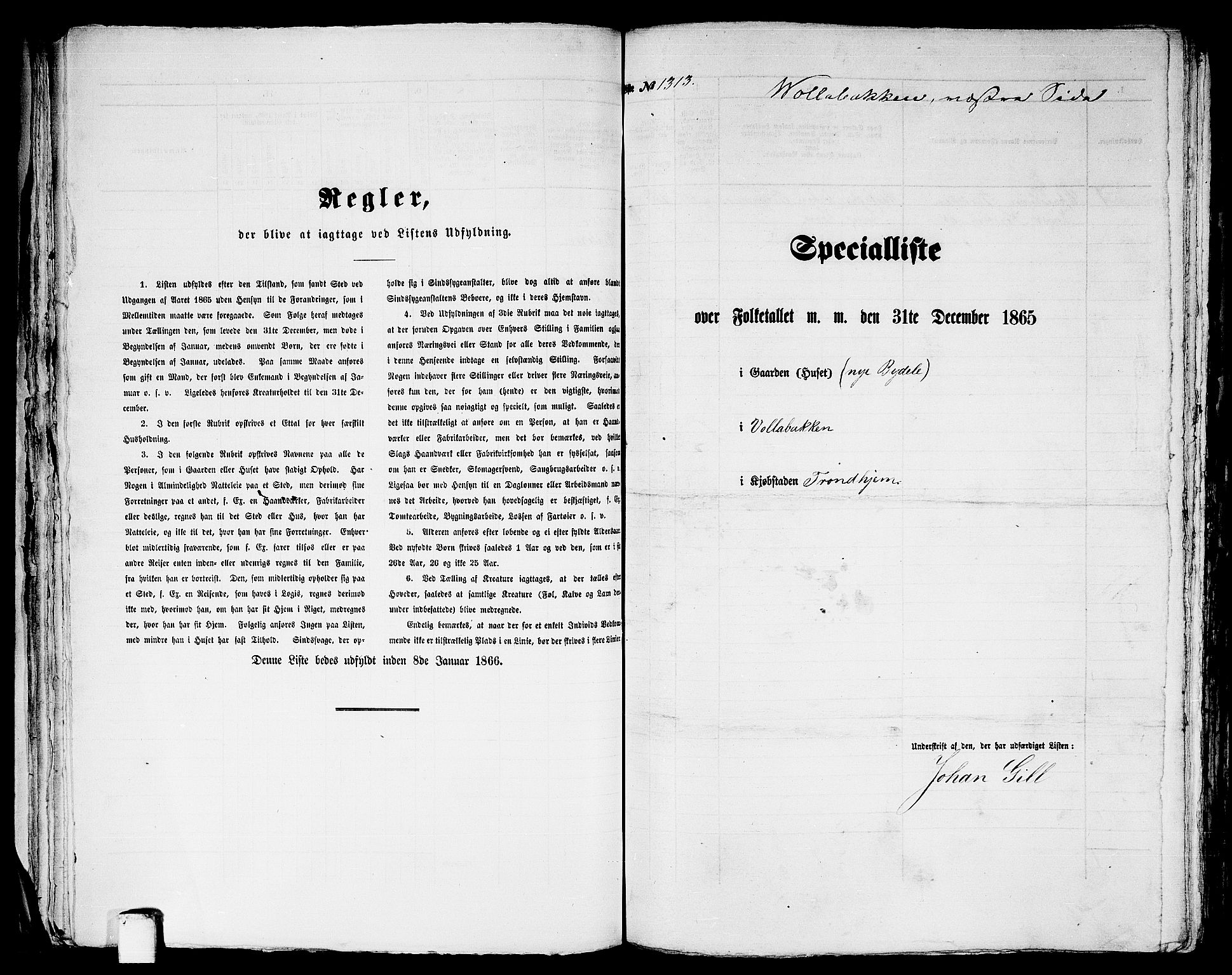 RA, 1865 census for Trondheim, 1865, p. 2725