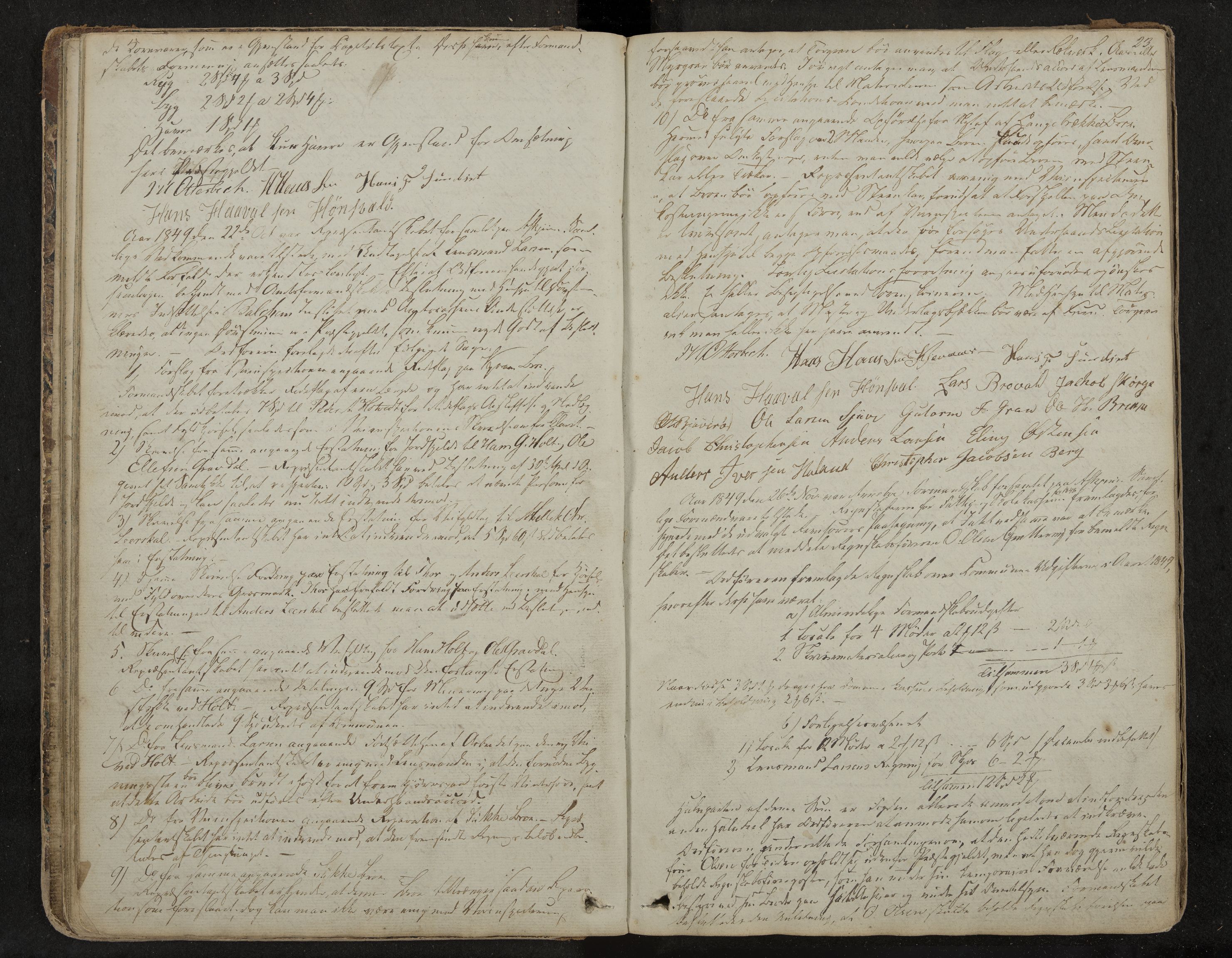 Andebu formannskap og sentraladministrasjon, IKAK/0719021-1/A/Aa/L0001: Møtebok med register, 1837-1869, p. 23