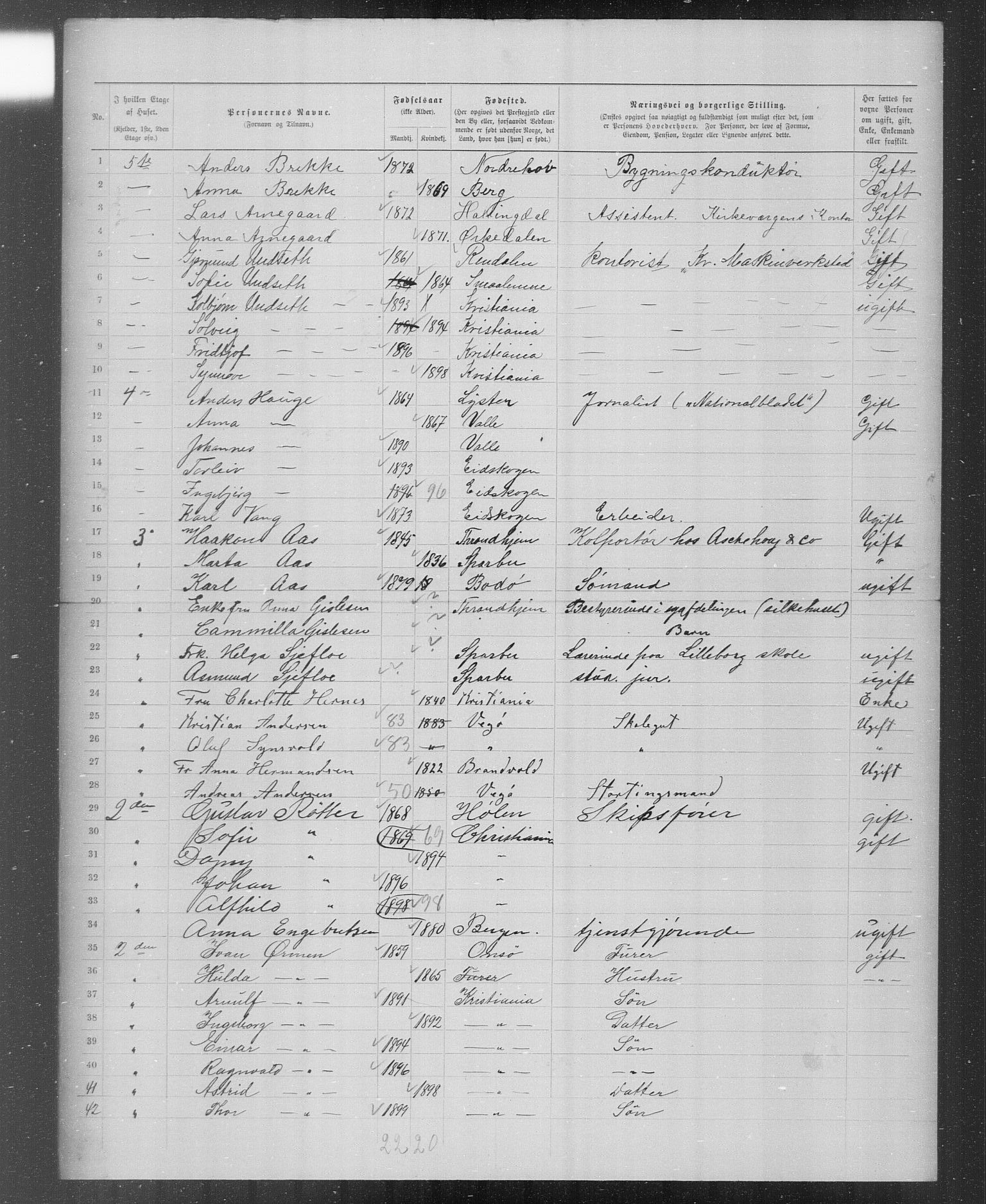 OBA, Municipal Census 1899 for Kristiania, 1899, p. 5147